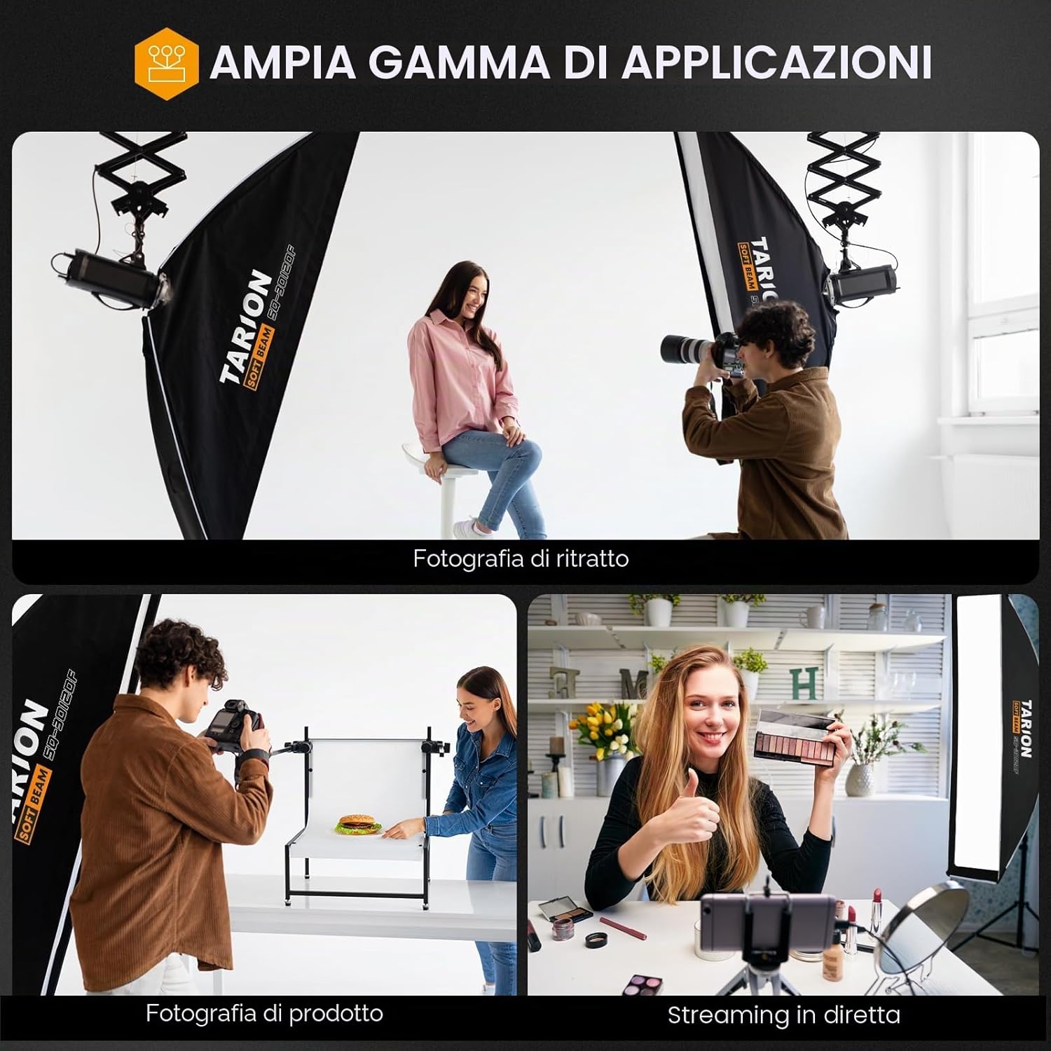 Thumbnail 6 de TARION Softbox Fotografico Bowens Pieghevole 30x120cm