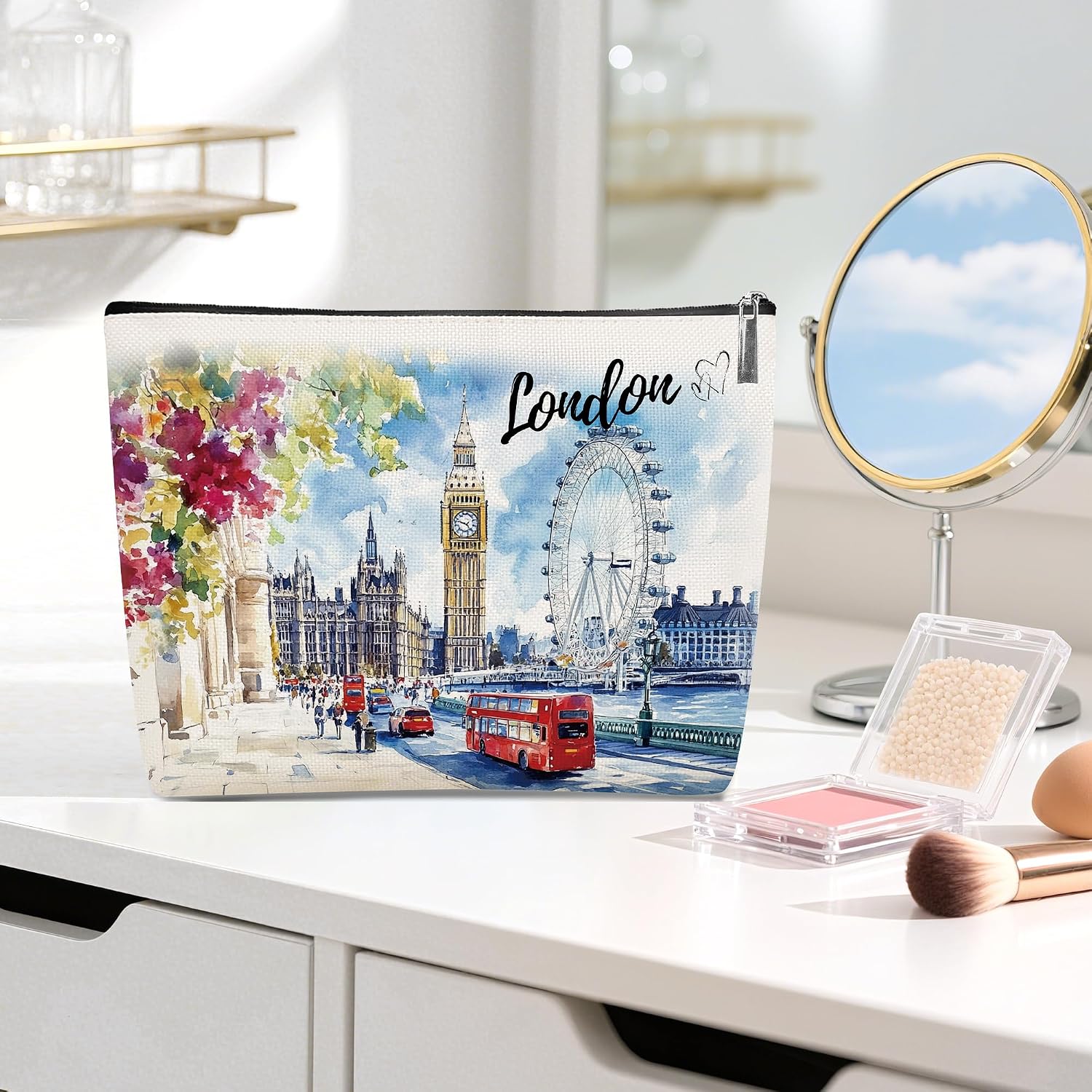 Thumbnail 5 de London Souvenir Gift Cosmetic Bag – British Travel Make Up Pouch