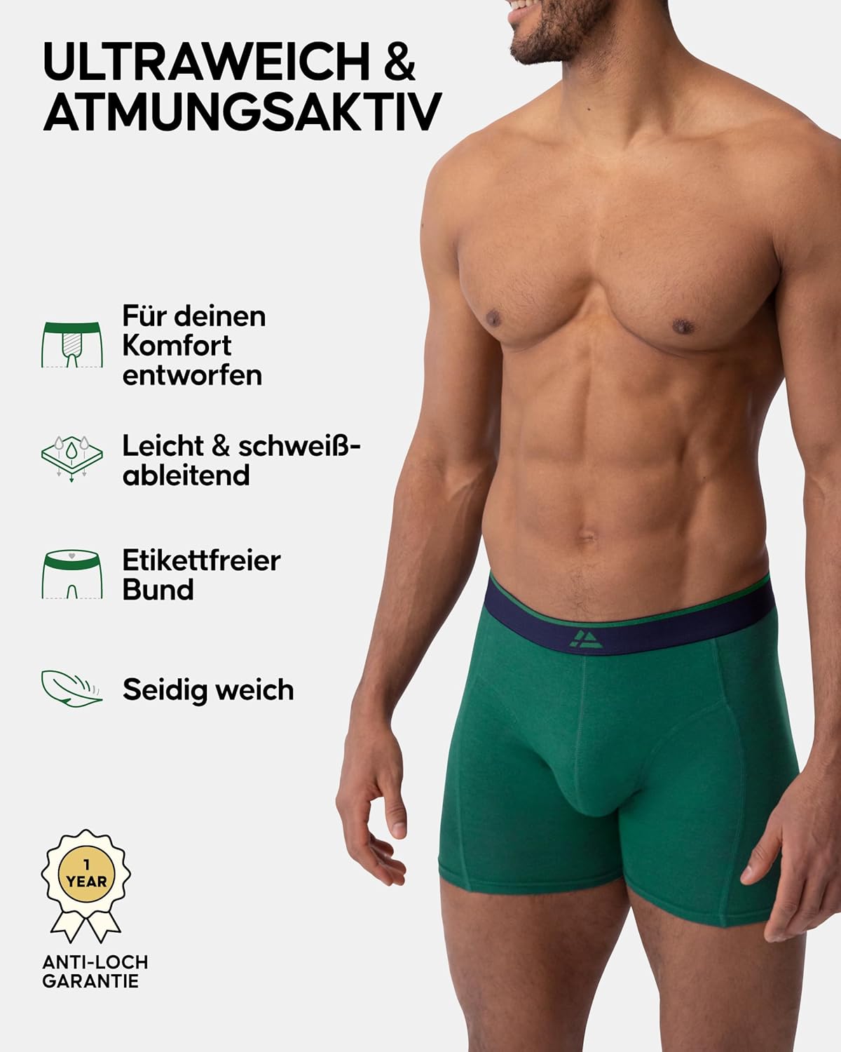 Detalle de Danish Endurance Bambus Boxershorts 6er Pack