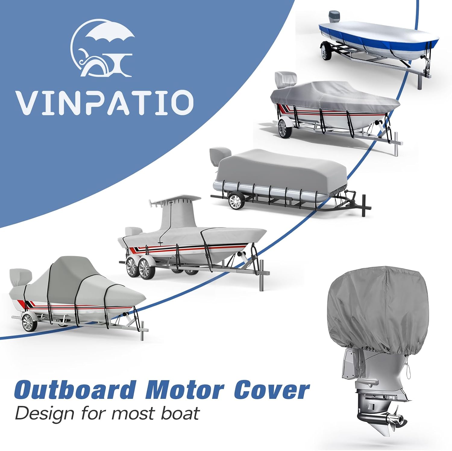 Thumbnail 6 de VINPATIO Outboard Motor Cover 600D