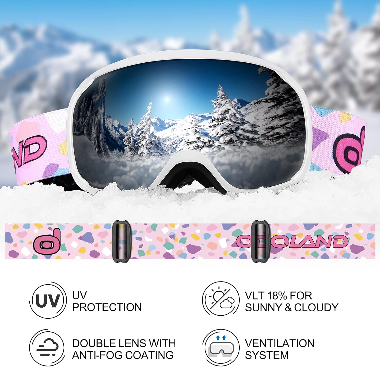 Thumbnail 6 de Odoland Kids Ski Helmet with Goggles for Ages 6-14