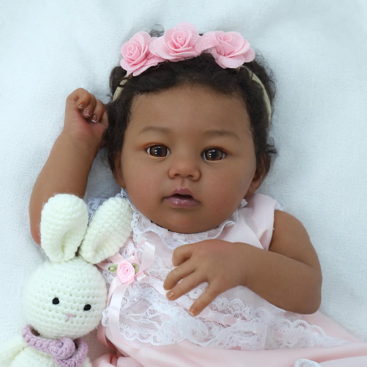 Detalle de KSBD Reborn Baby Doll Black Girl 18-Inch