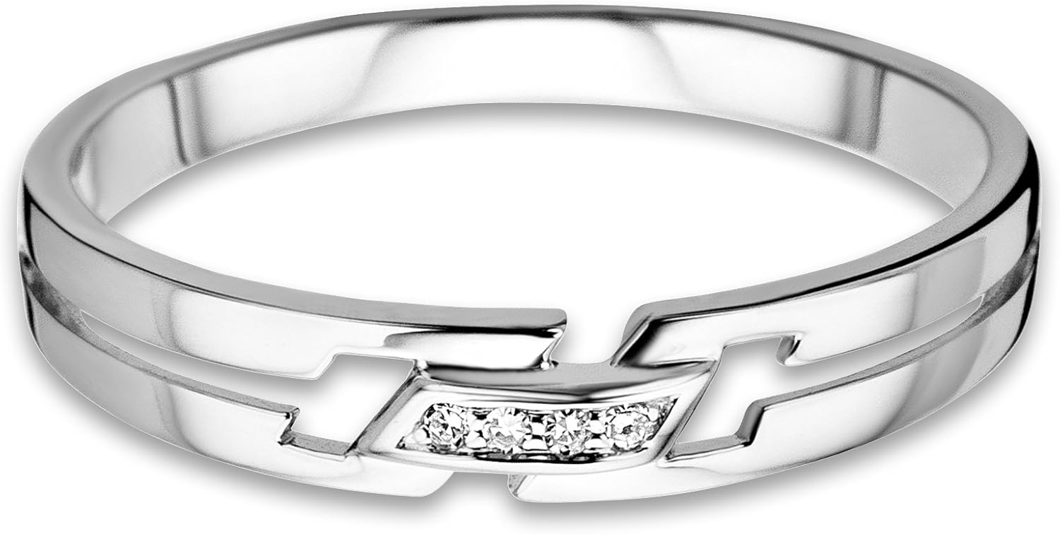 Thumbnail 2 de MIORE Alliance Bague Femme en Or Blanc 9 Cts - Diamant