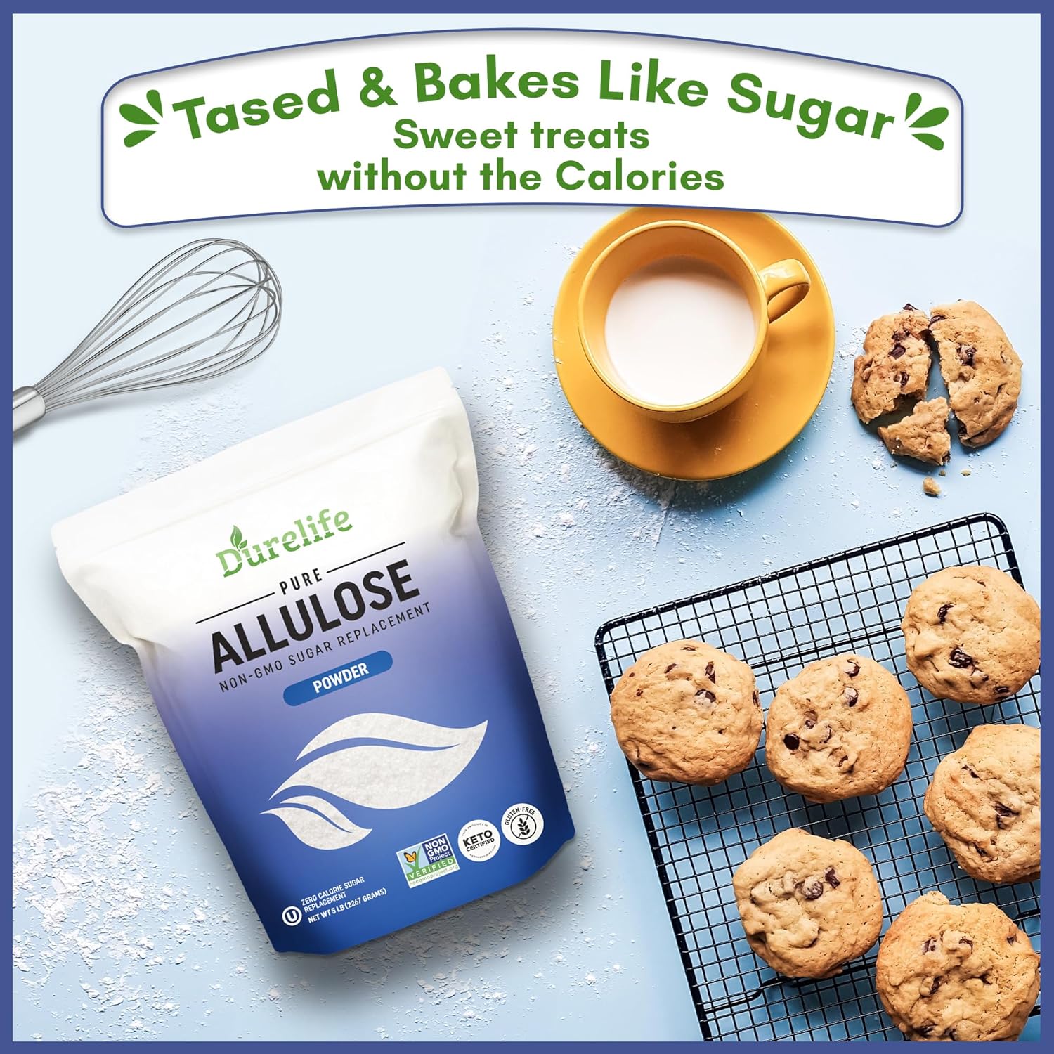 Detalle de DureLife DLA-5lbFBA Powdered Allulose Sweetener, 5 lbs, No Erythritol