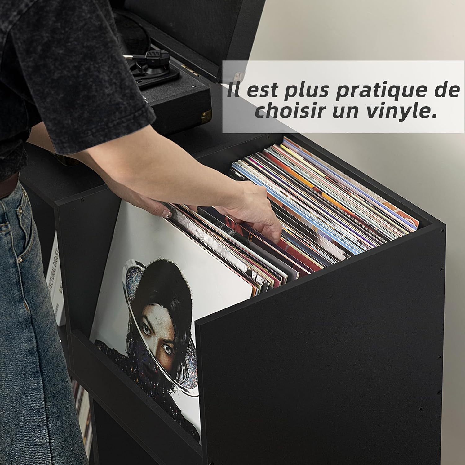 Detalle de Large Record Stand with Storage 300 📀