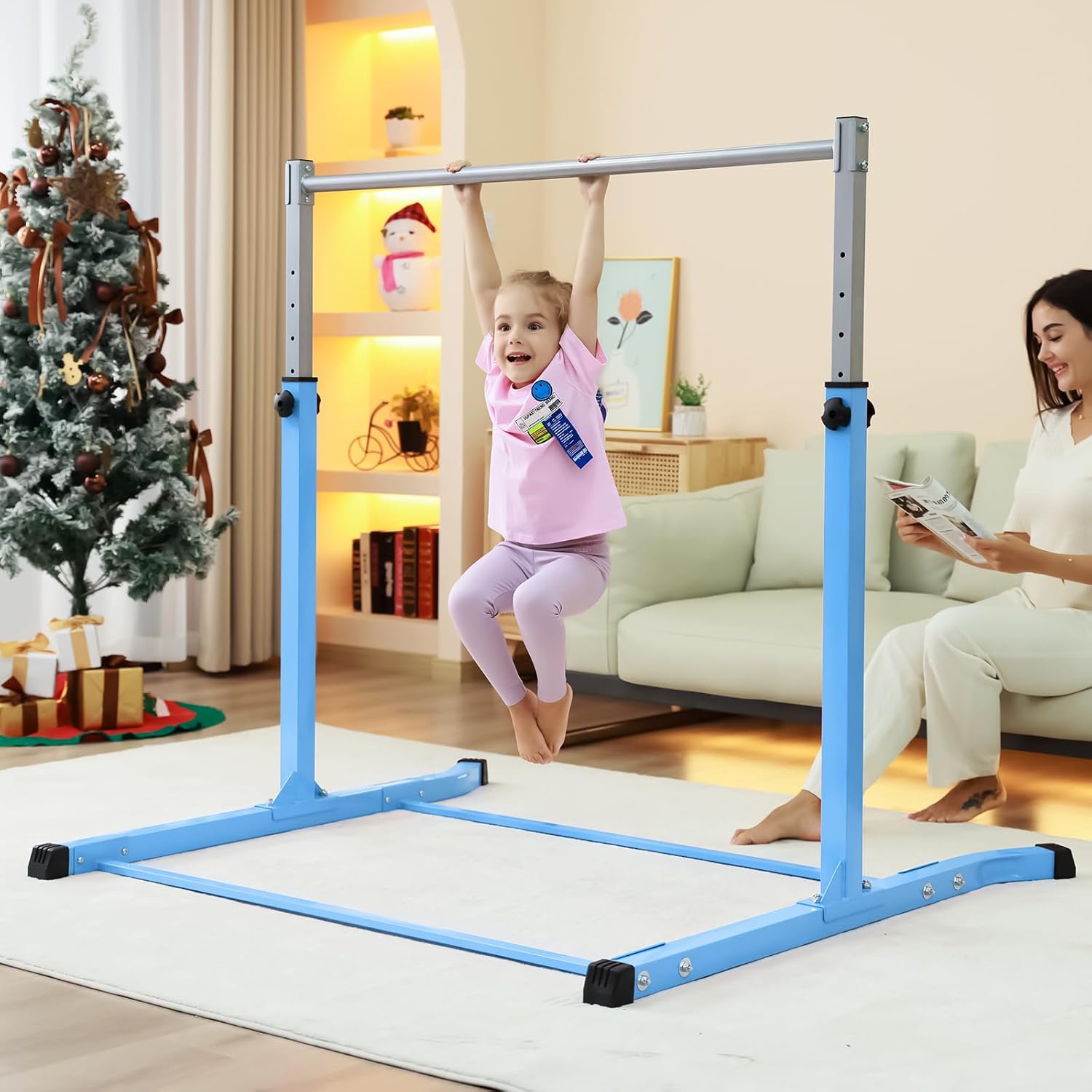 Thumbnail 5 de Mosebears Adjustable Steel Gymnastics Bar for Kids, 3' to 5' Height