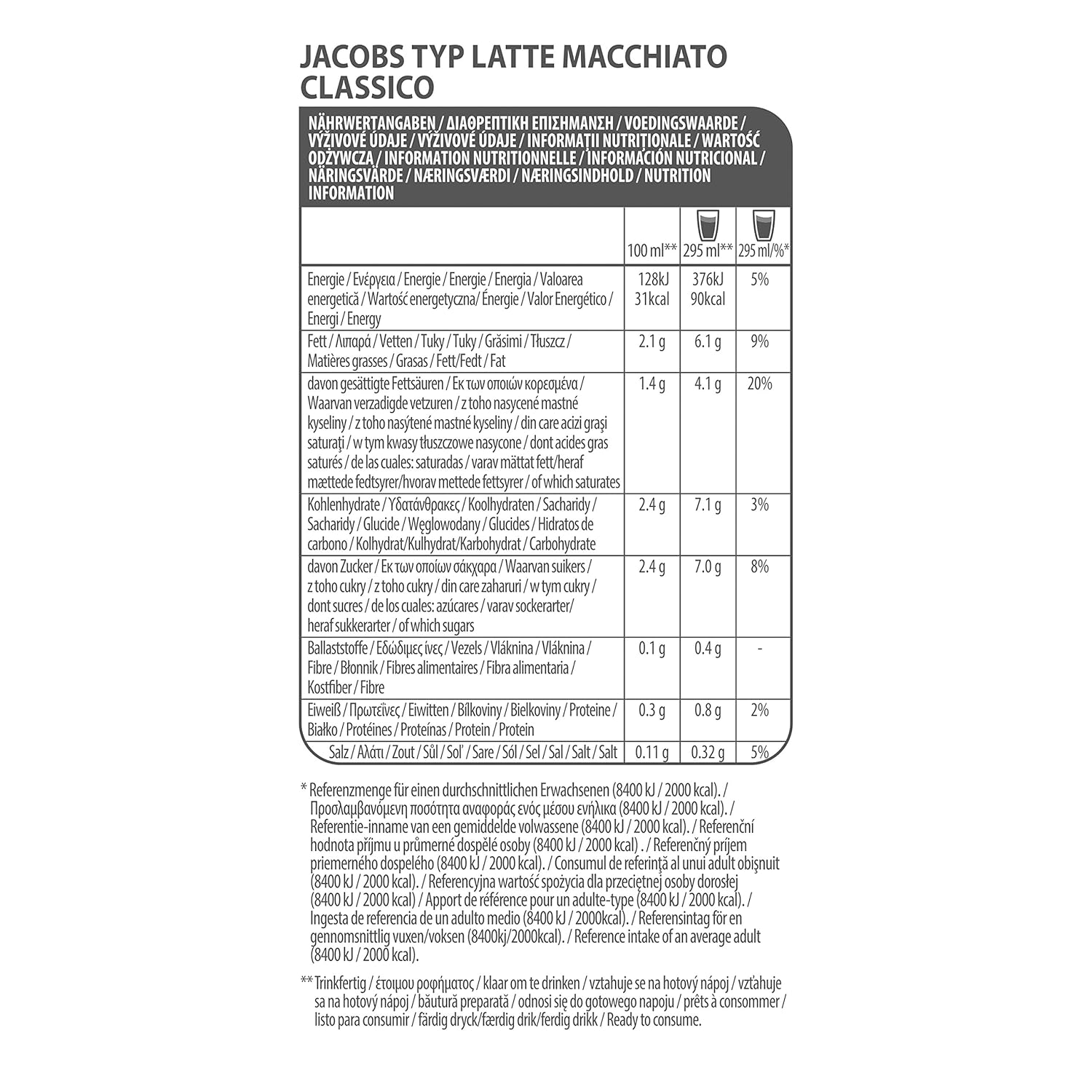 Detalle de Tassimo Jacobs Typ Latte Macchiato Classico Kaffeekapseln, 40 Stück (5 x 8 Pads)