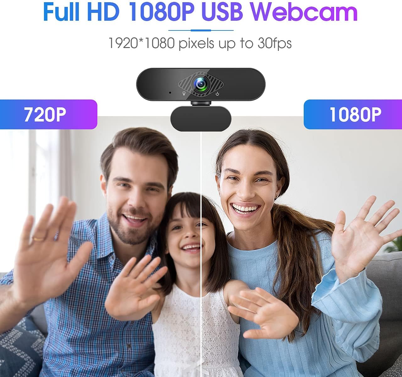 Detalle 2 de Dancial Webcam 1080p con microfono