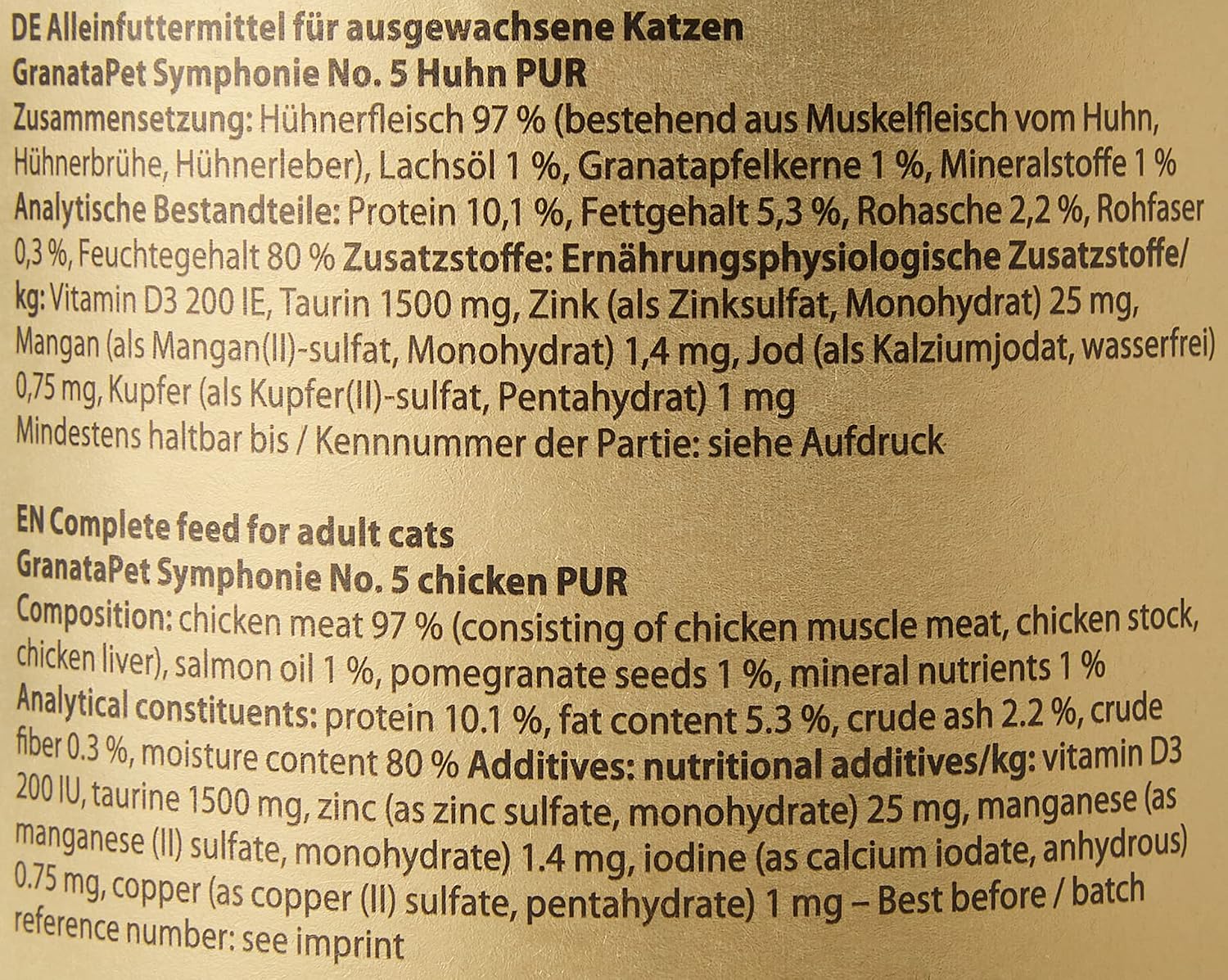 Detalle de GranataPet Symphonie No. 5 Huhn PUR – Delikates Nassfutter für Katzen, 6 × 200 g