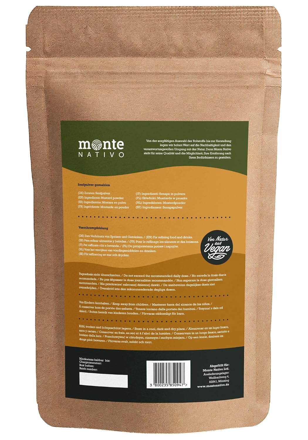 Detalle 2 de Senfmehl Monte Nativo (500 g) – 100% rein, gemahlenes Senfpulver