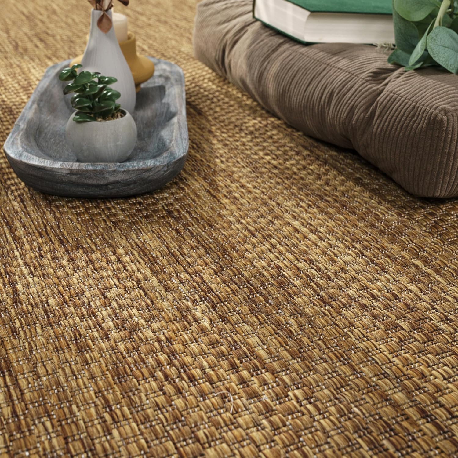 Thumbnail 3 de Paco Home Outdoor Teppich 140x200 cm Coffee – wetterfest, pflegeleicht für Terrasse, Balkon und Garten