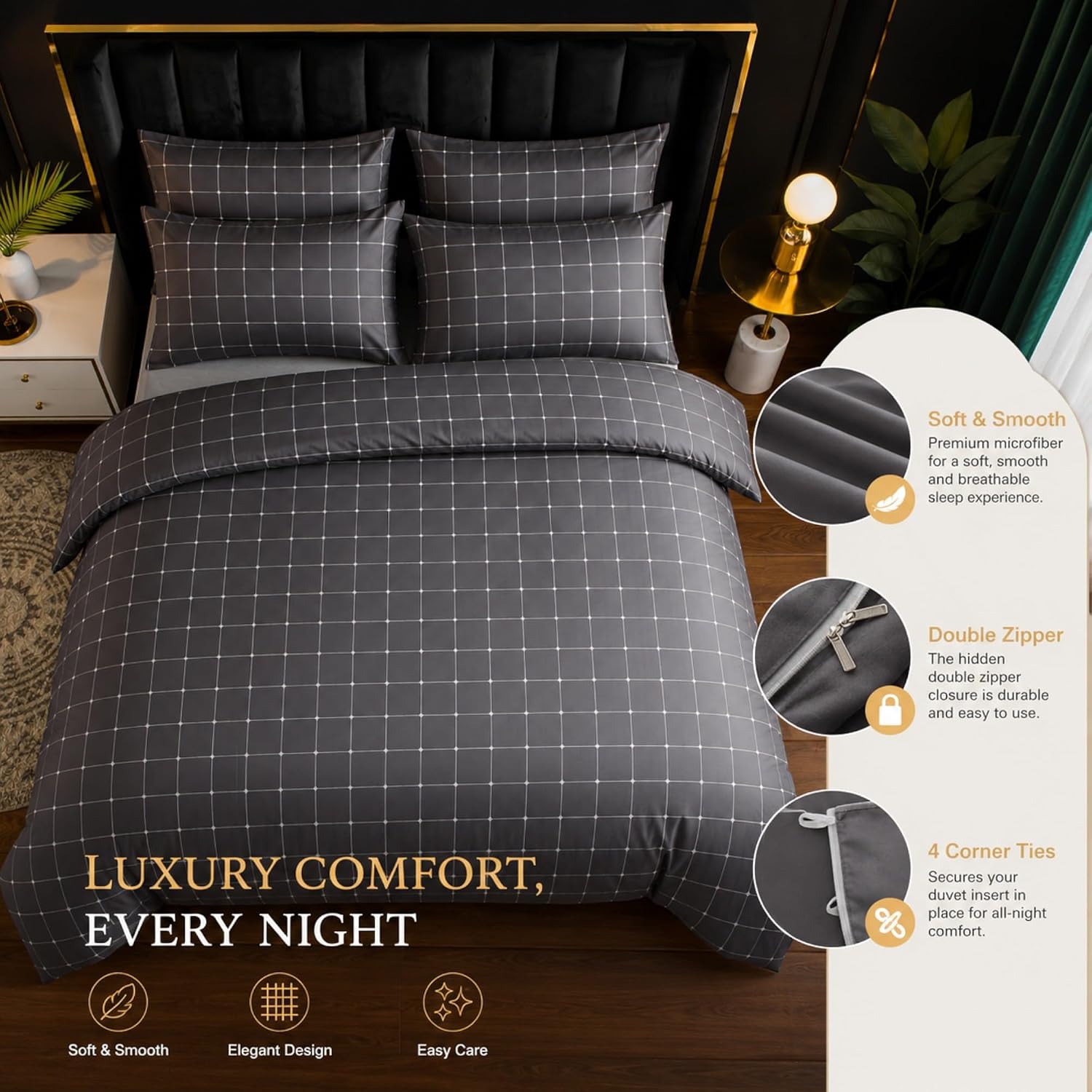 Detalle 2 de Lazzaro Double Duvet Set 200 x 200 cm