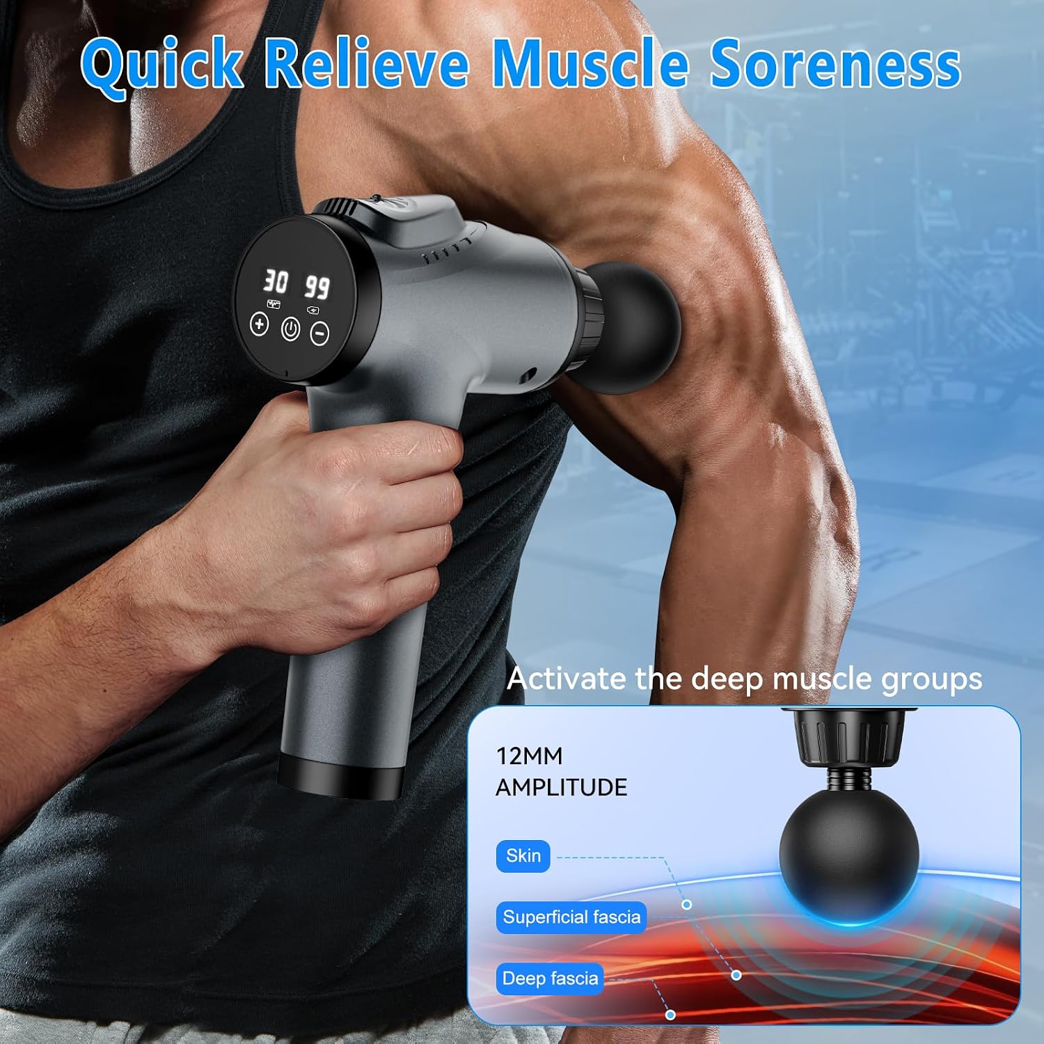 Detalle 2 de APHERMA Massage Gun with 30 Speed Levels