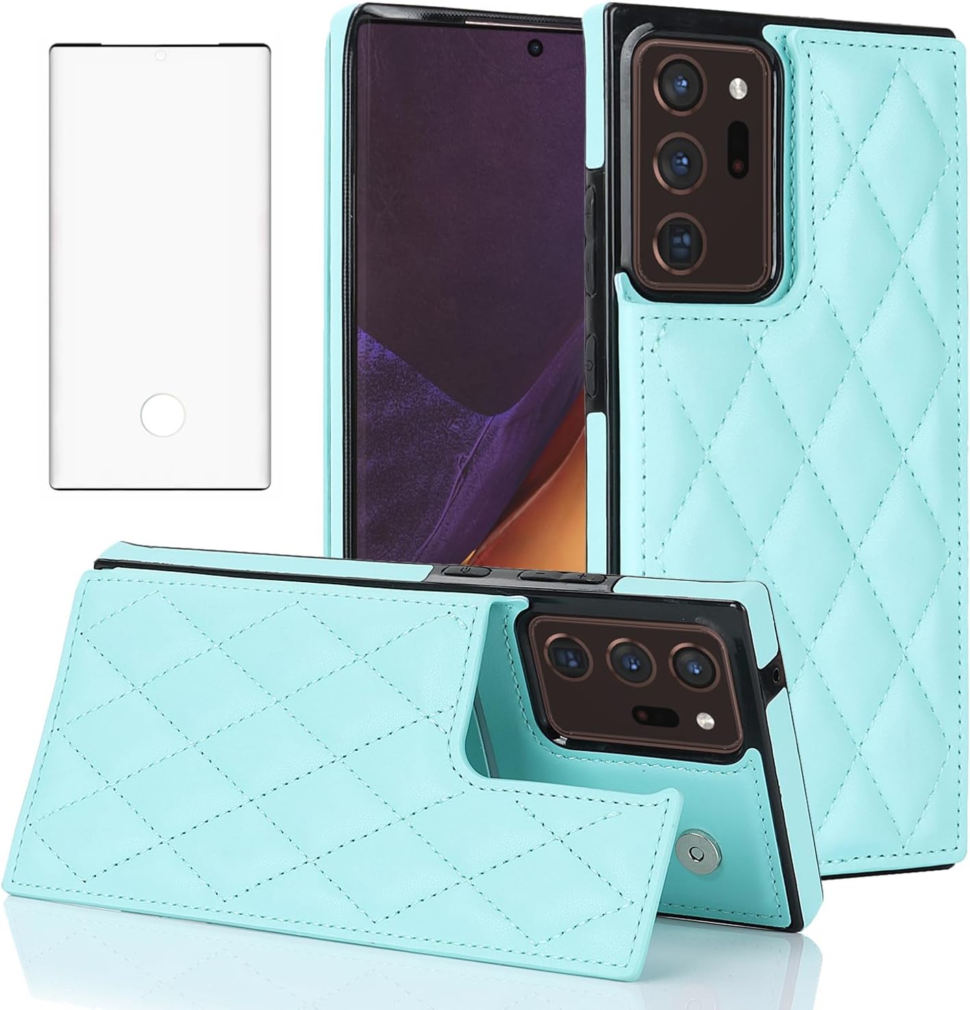 Thumbnail 1 de Asuwish wallet phone case for Samsung Galaxy Note 20 Ultra 5G (with screen protector & RFID card slots) – purple