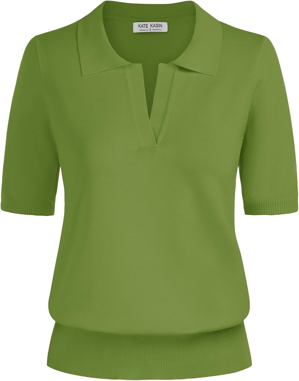 Detalle de Women's Short Sleeve Classic V Neck Collared Casual Polo Sweater Tops