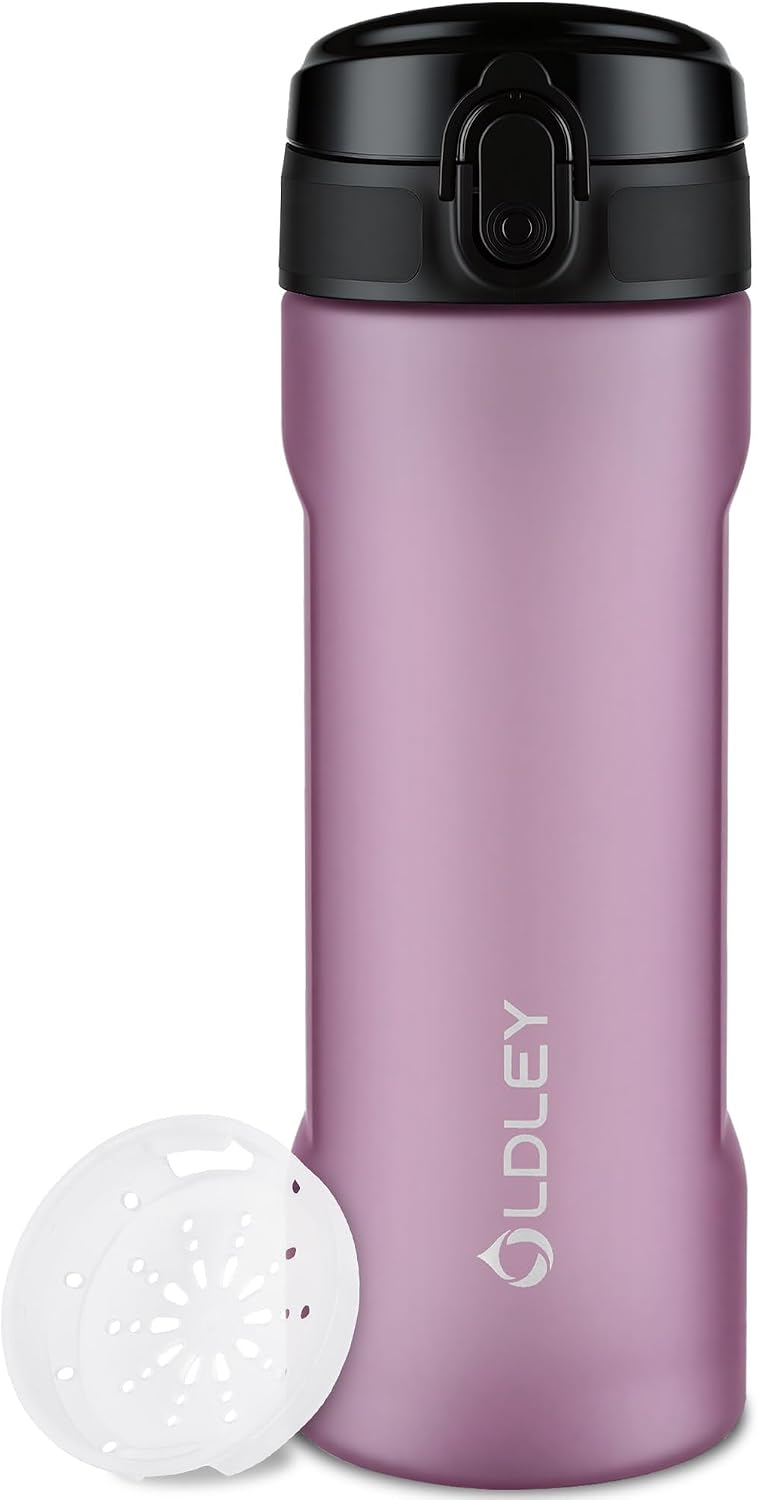 Detalle de OLDLEY Wasserflasche 650 ml mit Sieb – auslaufsichere Tritan-Trinkflasche ohne BPA