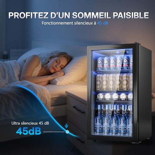 Detalle de TRIUMPHKEY Réfrigérateur à Boissons 90 L avec Porte Vitrée — Stockage jusqu’à 128 canettes