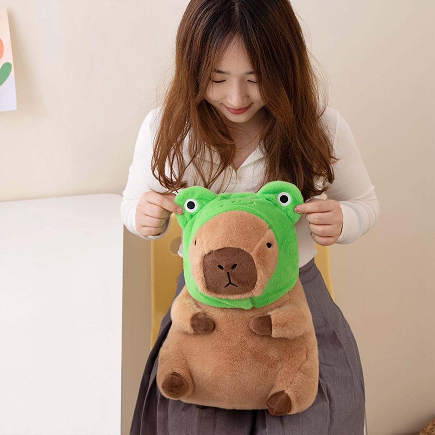 Detalle de Shownicer Capybara Kuscheltier – 35 cm Plüschkissen, superweich und CE-zertifiziert