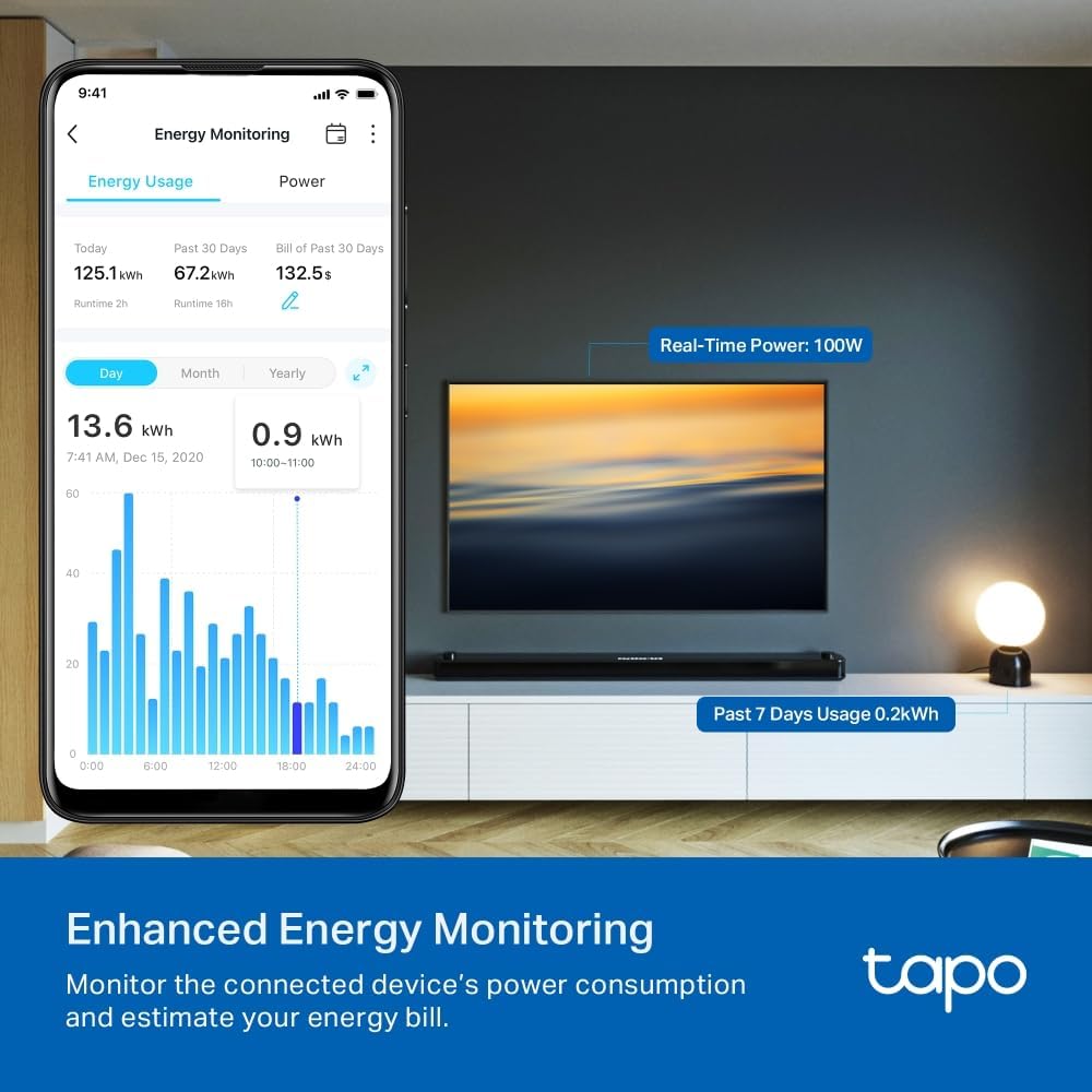 Thumbnail 2 de Tapo P110 Smart Plug with Energy Monitoring and Remote Control