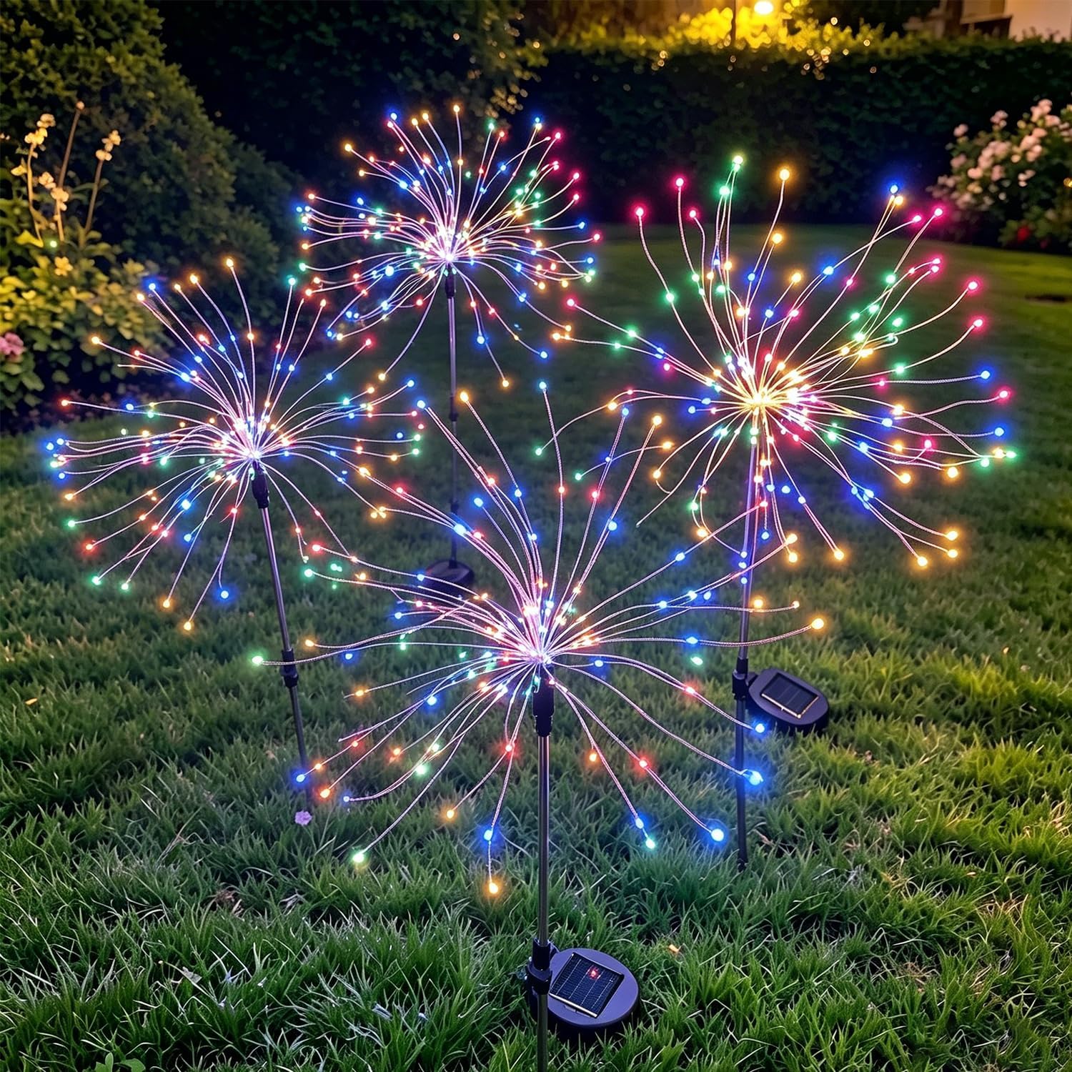 Detalle de Joysing Luci Solari Esterno 4 Pezzi 120LED – Lucine da Fuochi d'artificio con Telecomando Impermeabili IP65