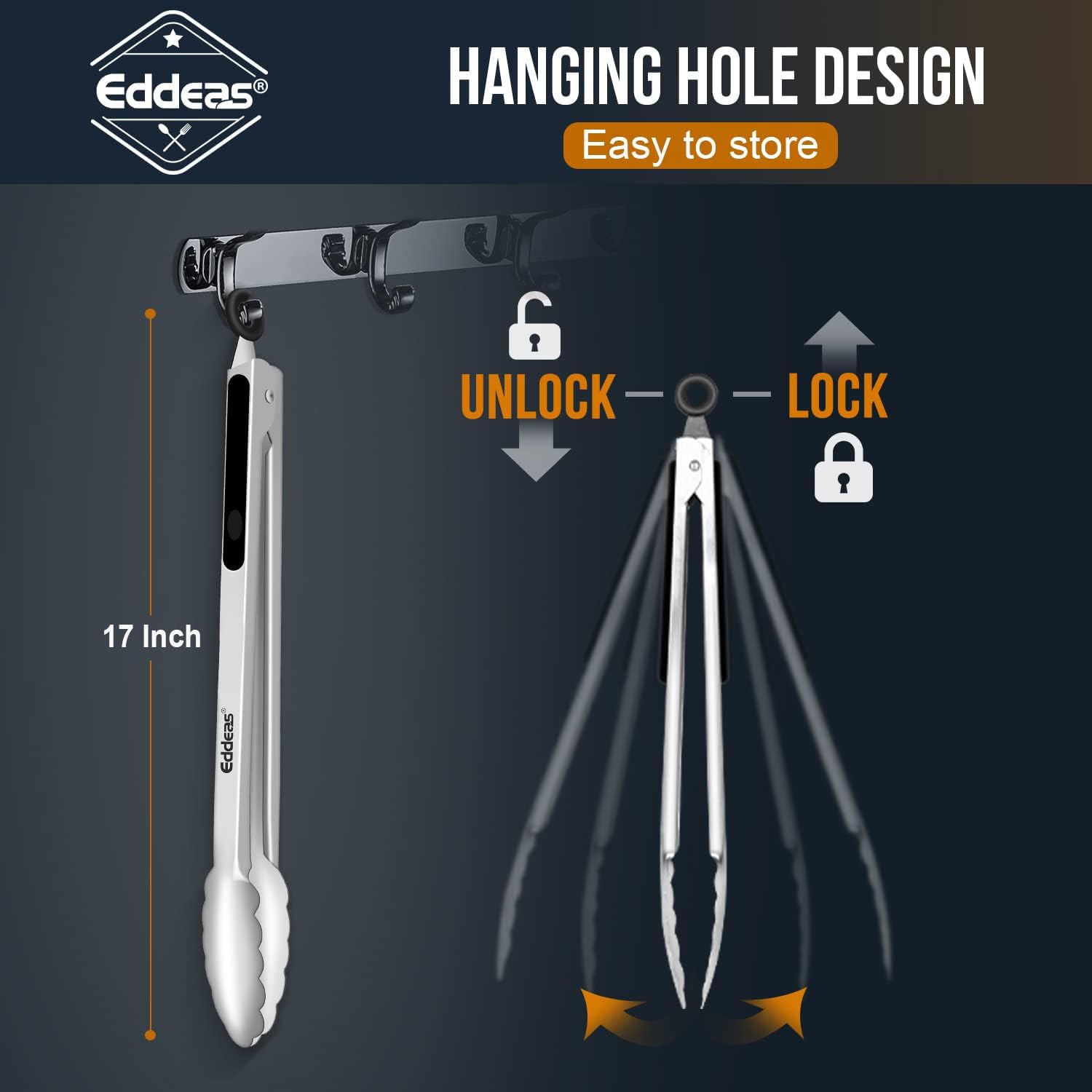Thumbnail 4 de Eddeas Small Kitchen Tongs 7 inch 🍴