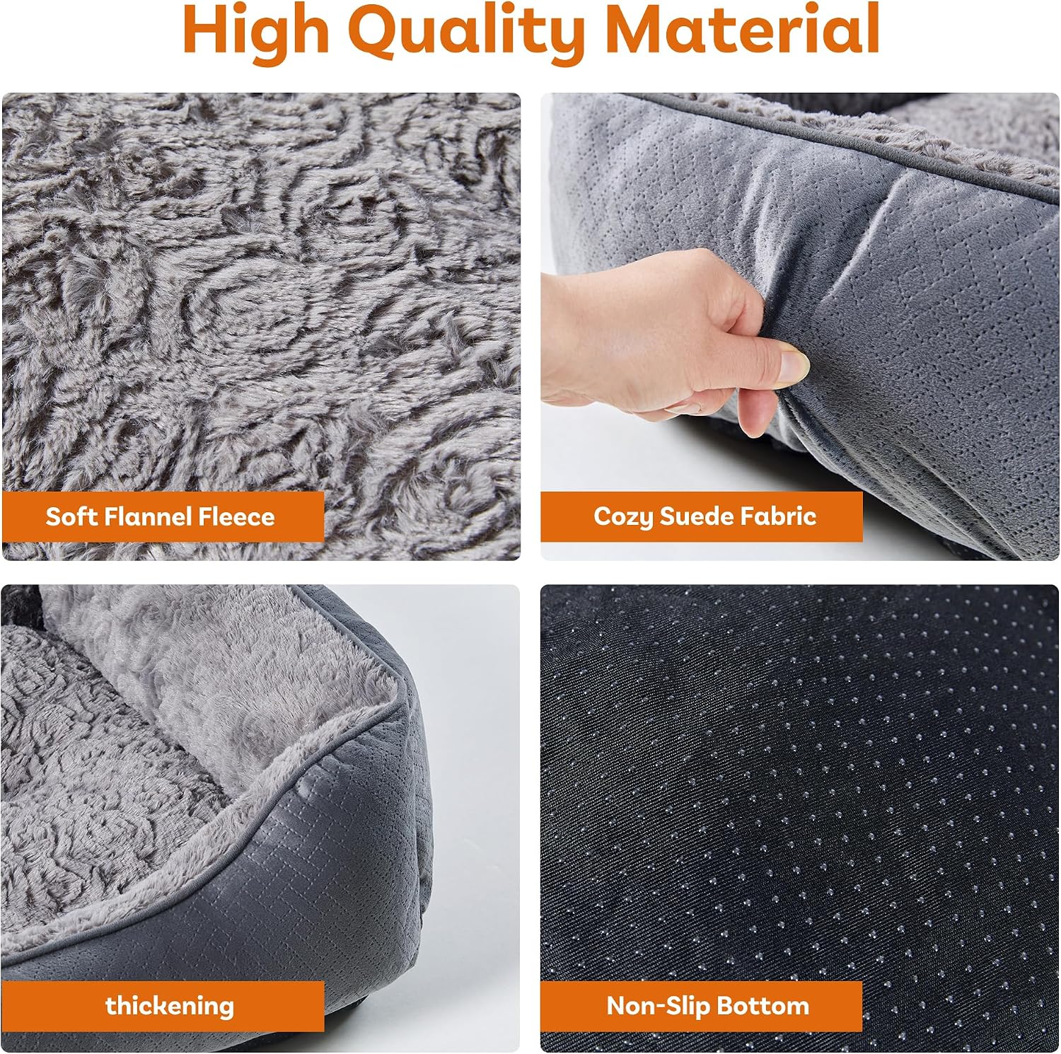 Thumbnail 2 de Oveppy Dog Bed Small: Super Soft Rectangular Bed with Anti-Slip Base and Washable Cover