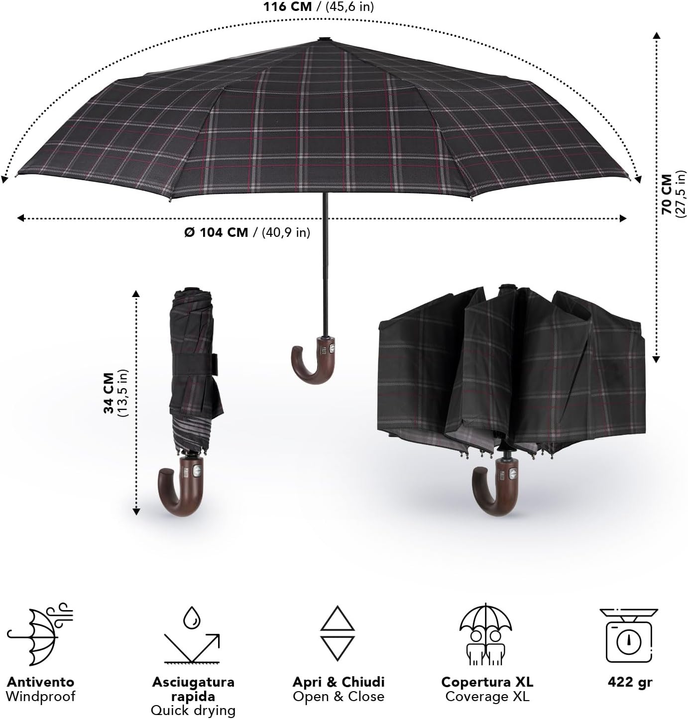 Thumbnail 3 de PERLETTI Ombrello pieghevole 104 cm ☂