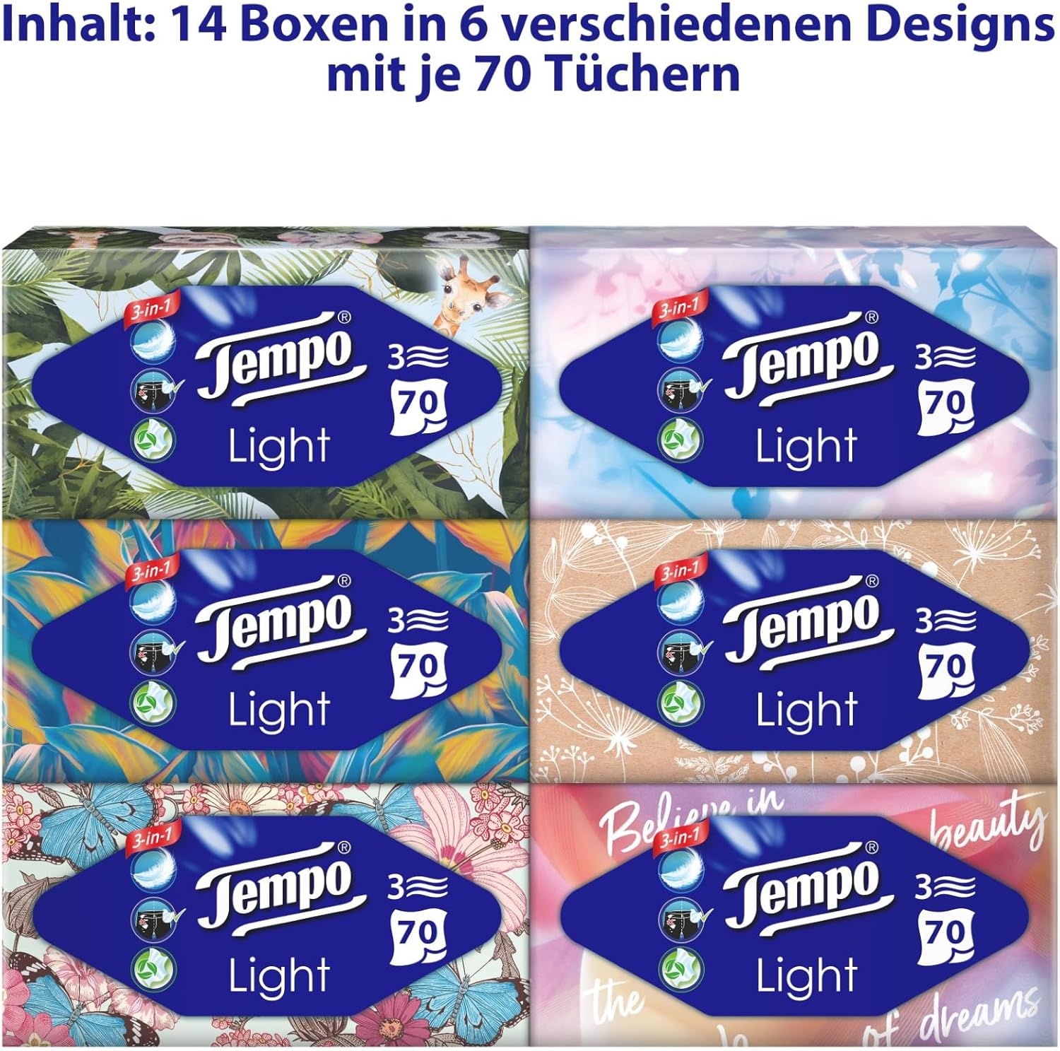Thumbnail 2 de Tempo Light Box Megapack – 14 Boxen, 70 Tücher je Box, 3-lagig, waschmaschinenfest