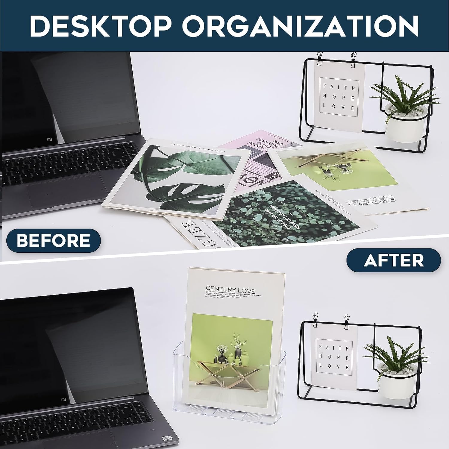 Detalle de xydstay Acrylic Brochure Holder, 8.5 x 11, Clear, 2-Pack