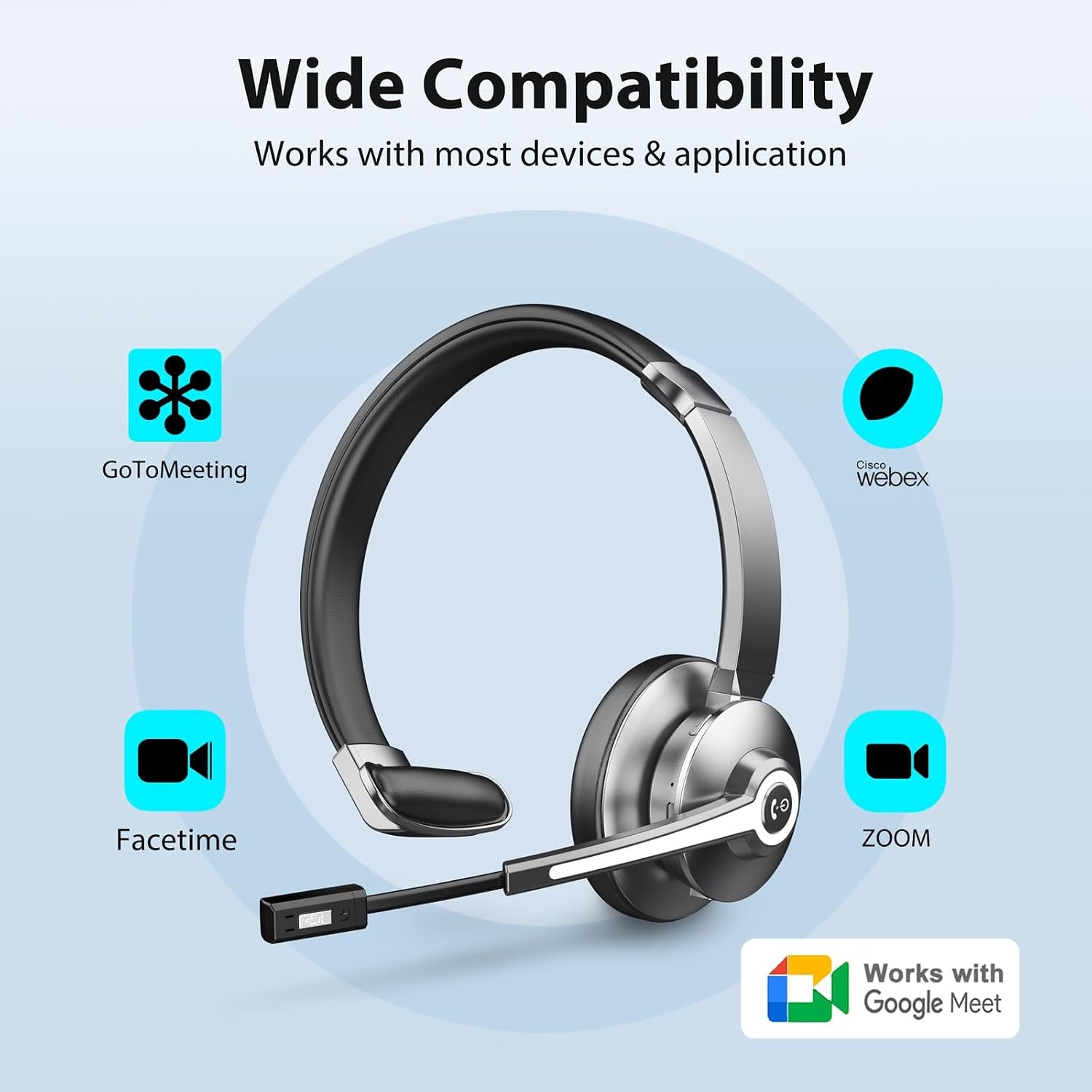 Detalle de Vonztek Wireless Headset with Microphone: A Practical Office Companion