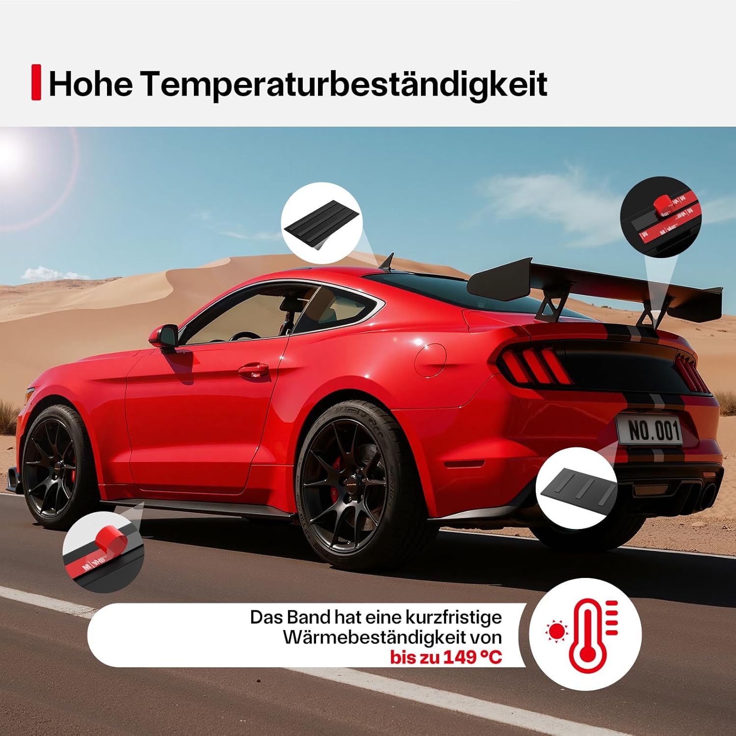 Thumbnail 3 de Doppelseitiges Klebeband Extra Stark mit Schaumstoffband – wasserfest & hochtemperaturbeständig, schwarz (15.4 ft × 0.59 in)