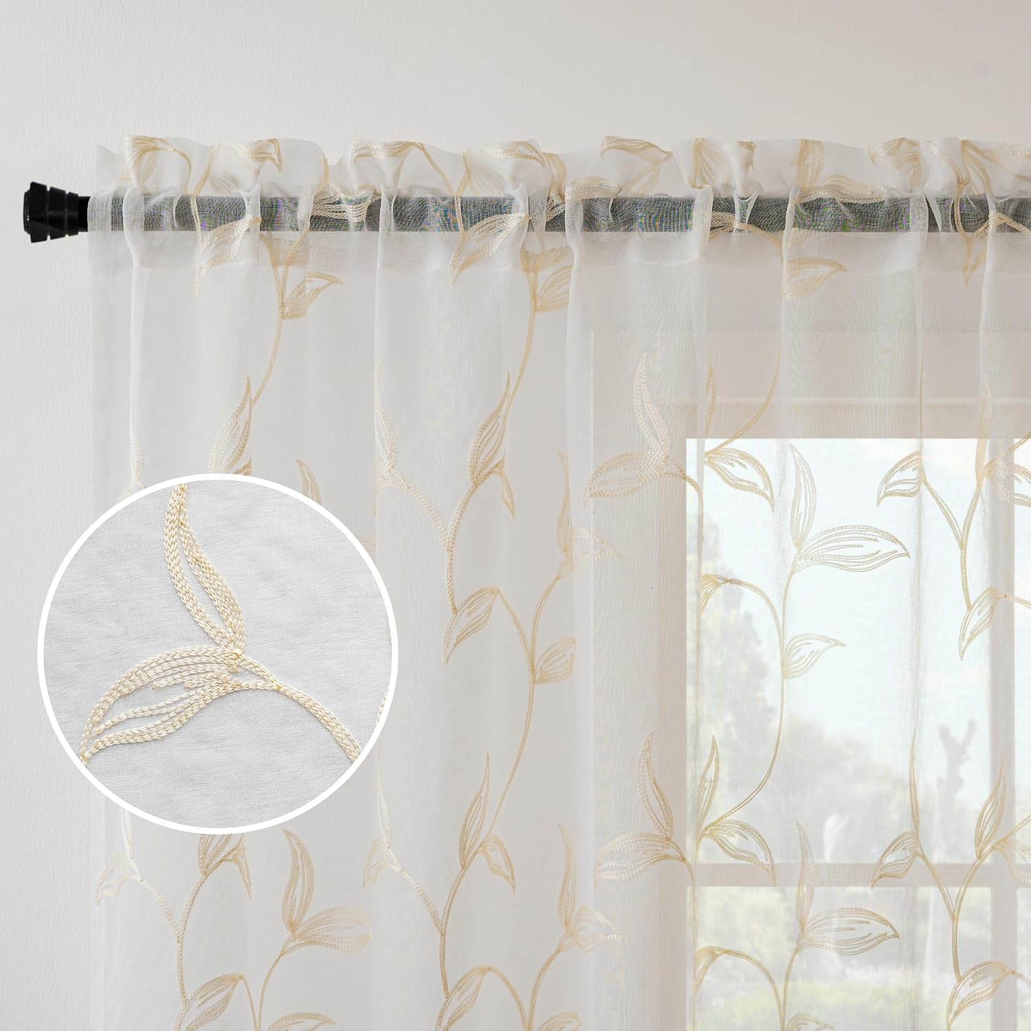 Detalle de VISIONTEX Sheer Curtains 54W x 84L