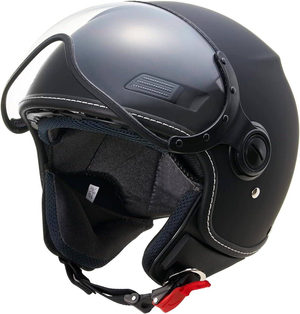 Detalle 2 de マルシン工業 SAFIT MS-340 ジェットヘルメット マットブラック Lサイズ(59-60cm)