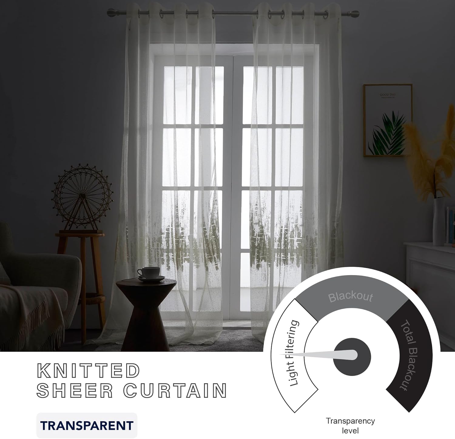 Thumbnail 5 de Rideaux voilage Deconovo (lot de 2) pour fenêtre 140 x 240 cm, beige