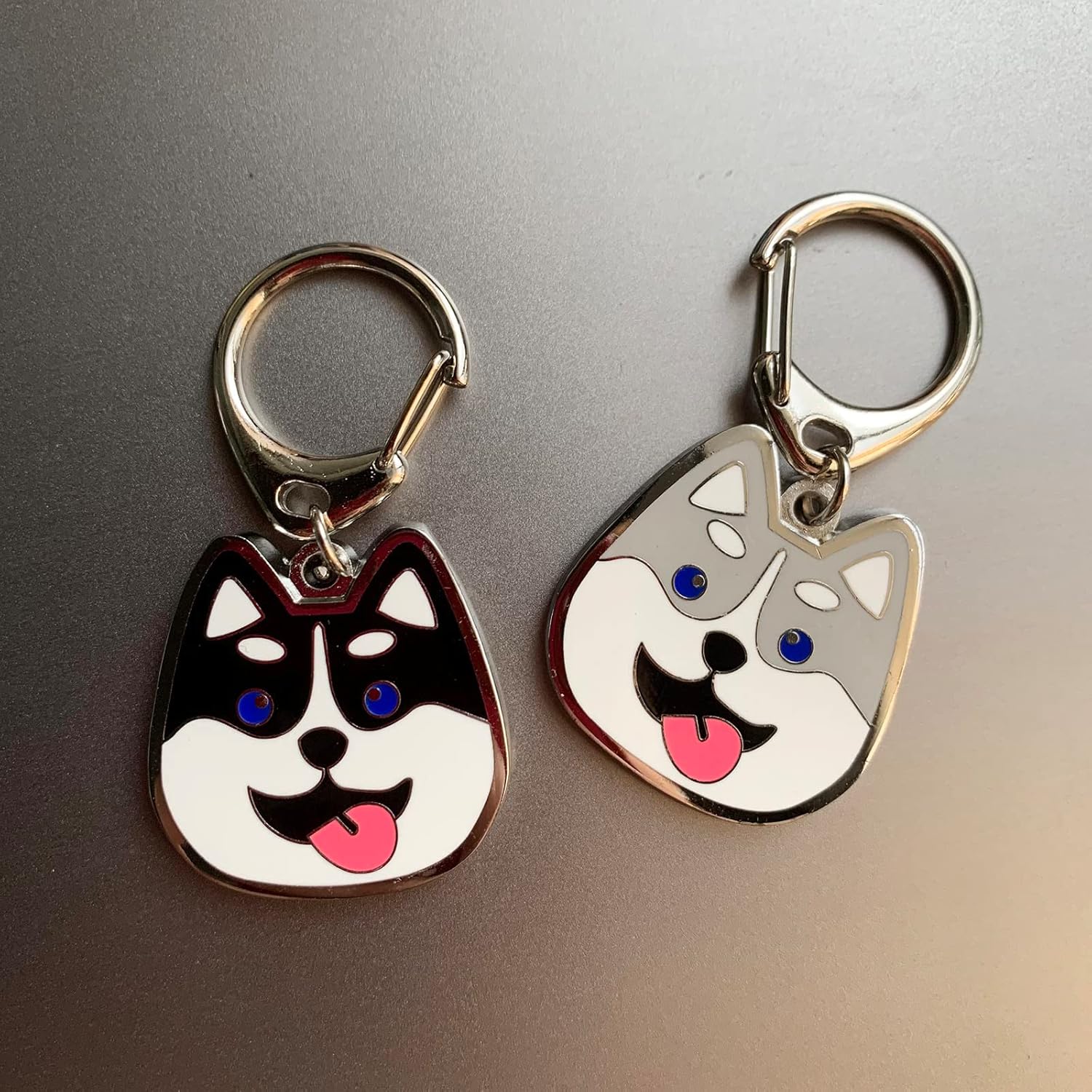 Thumbnail 6 de Dog ID Tags: Cute Puppy Pendant Key-Ring / Black Husky