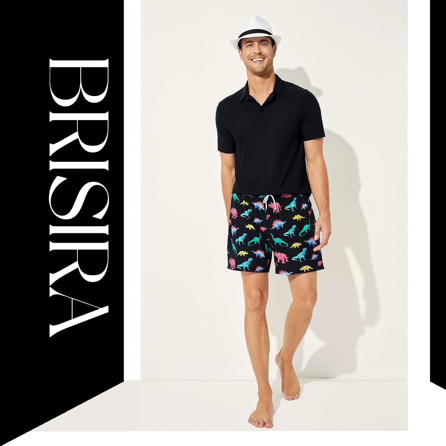 Detalle 1 de BRISIRA 5-Inch Swim Trunks with Quick-Dry Fabric and Compression Liner