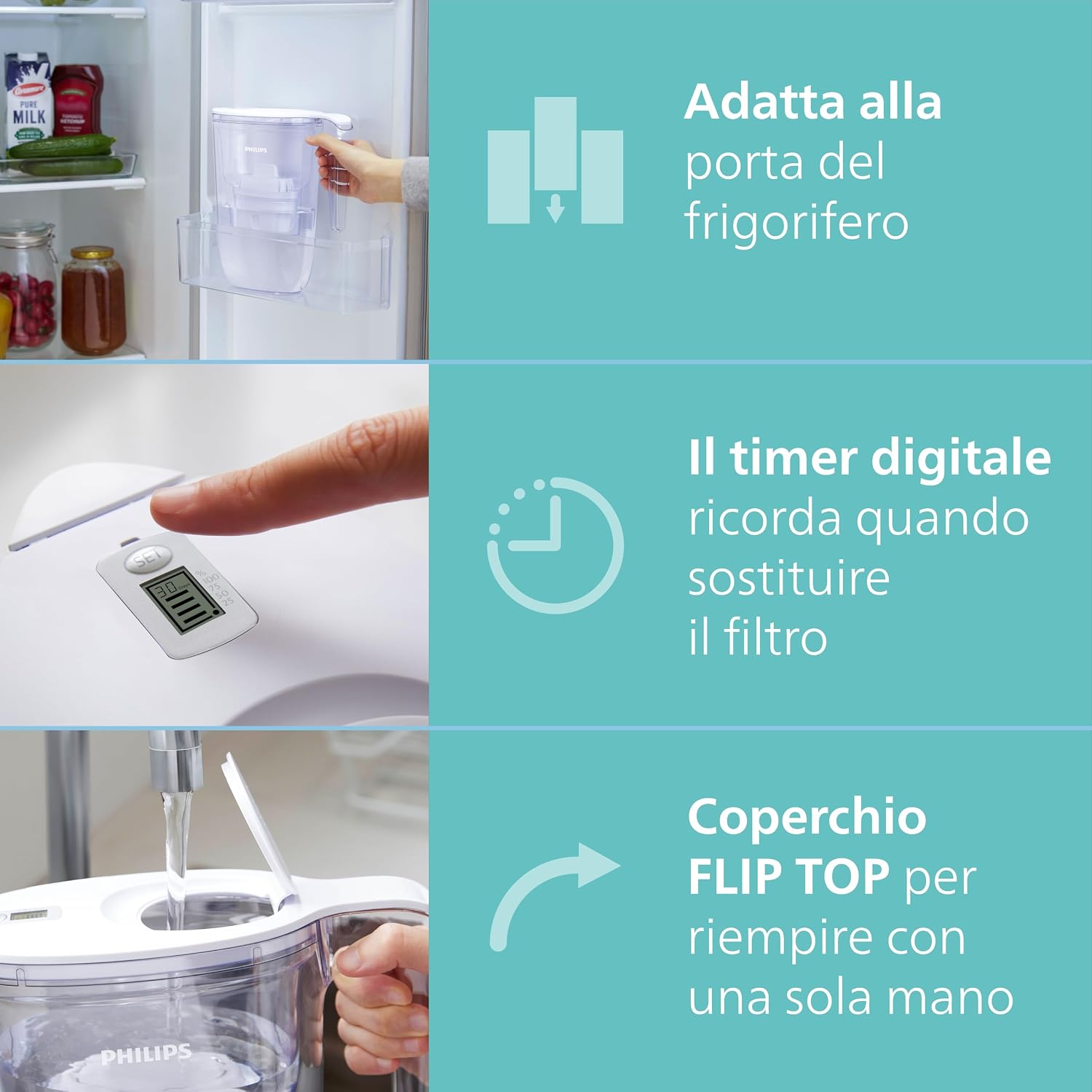 Thumbnail 6 de Philips Water filtro caraffa Anticalcare+ con timer elettronico e 4 cartucce di ricambio