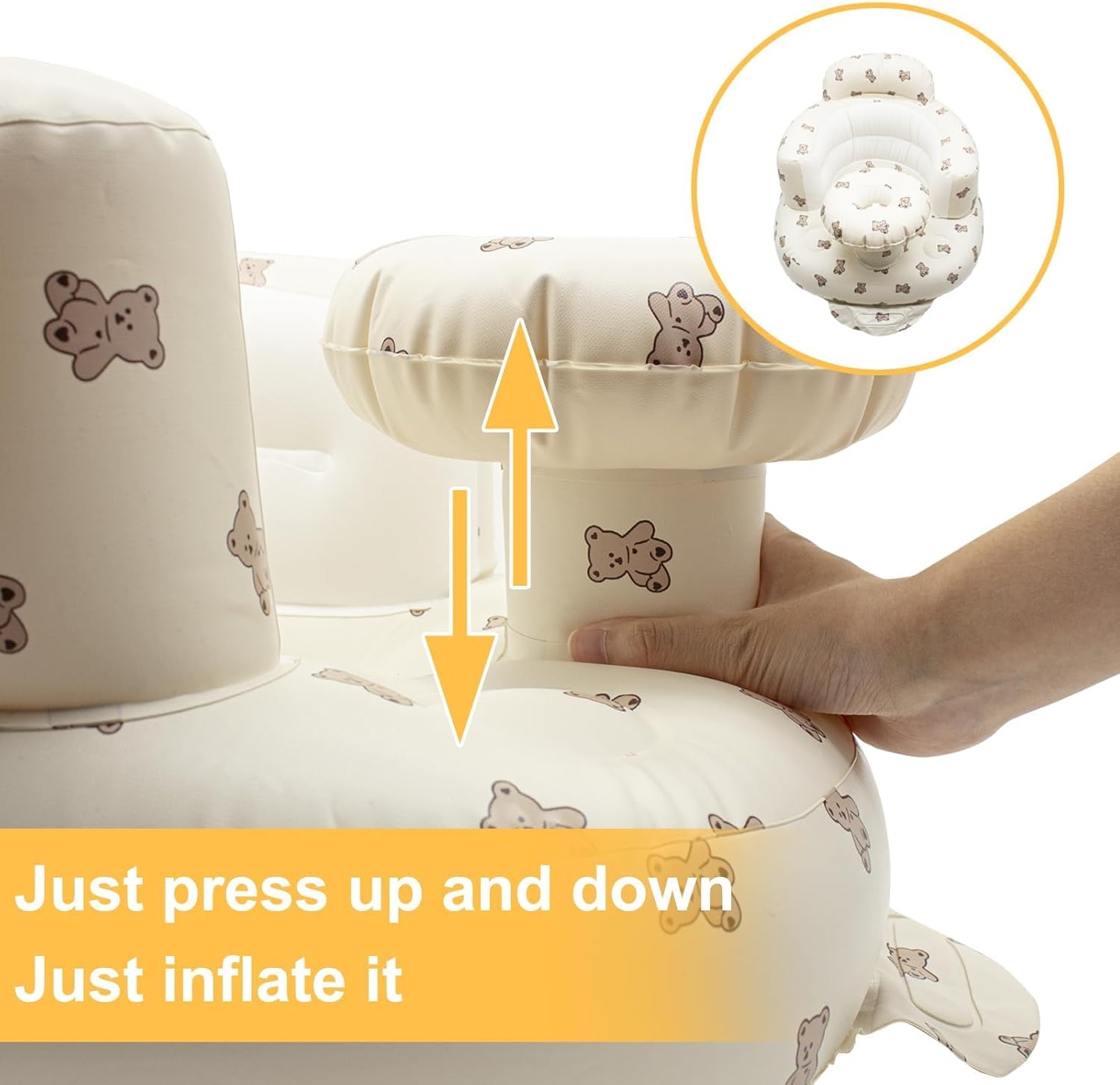 Thumbnail 2 de Ryvera Inflatable Baby Chair with Built-in Air Pump – Portable, Supportive Seating for 3–36 Months