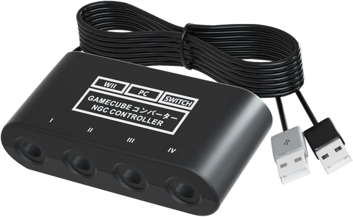 Thumbnail 6 de Gamecube Controller Adapter for Switch / OLED / Switch 2 (4 Ports) – 6 ft Cable, Turbo & Vibration