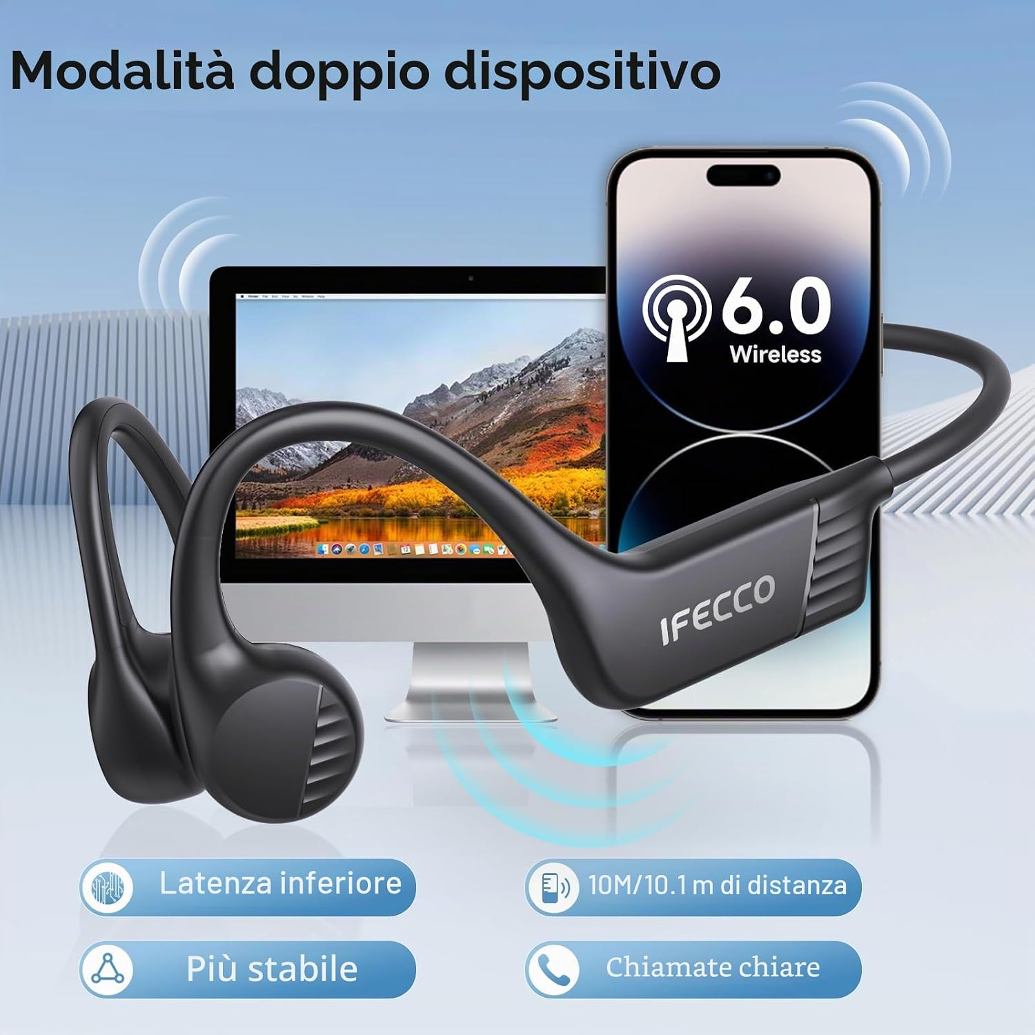 Thumbnail 4 de IFECCO Cuffie a conduzione ossea Wireless 6.0 IPX67