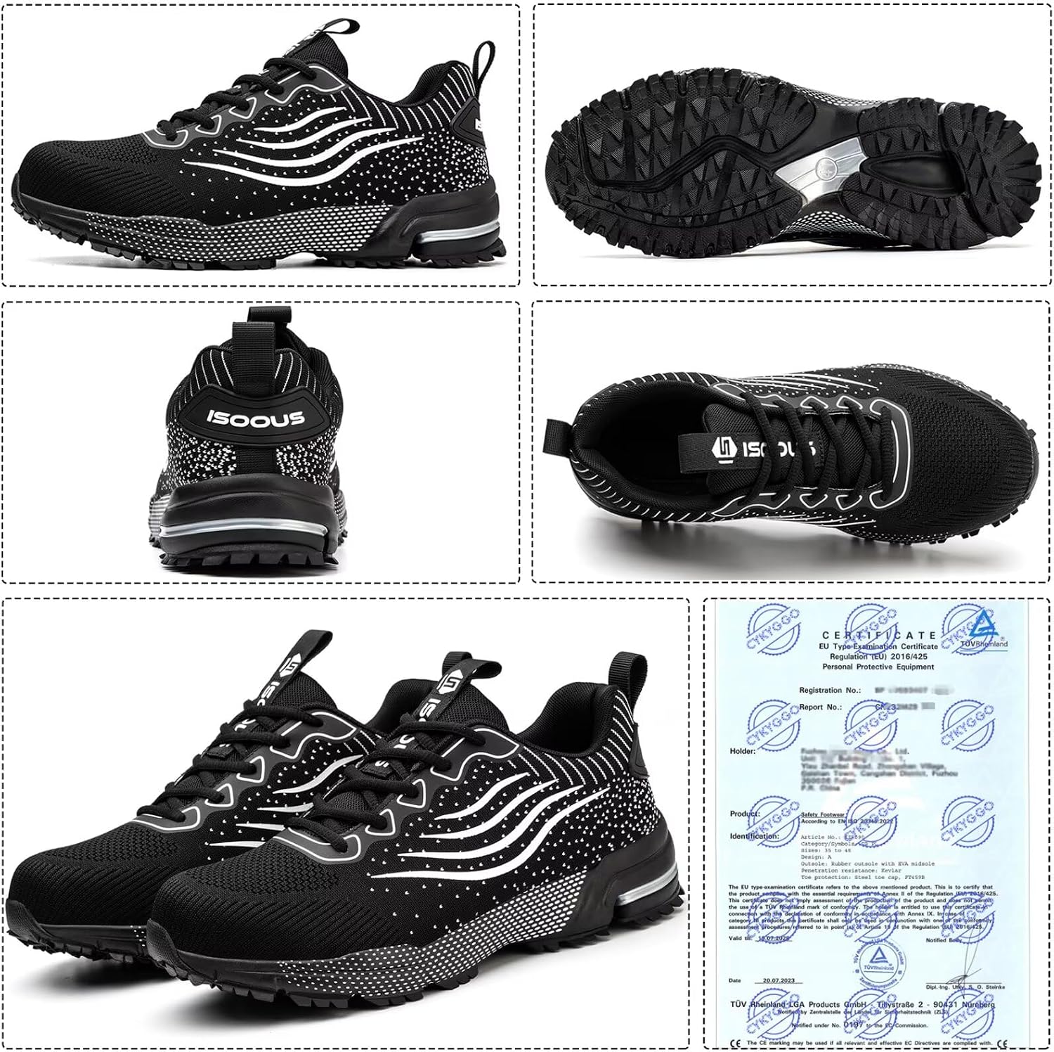 Detalle 2 de CYKYGGO scarpe antinfortunistiche con punta d’acciaio 42 EU