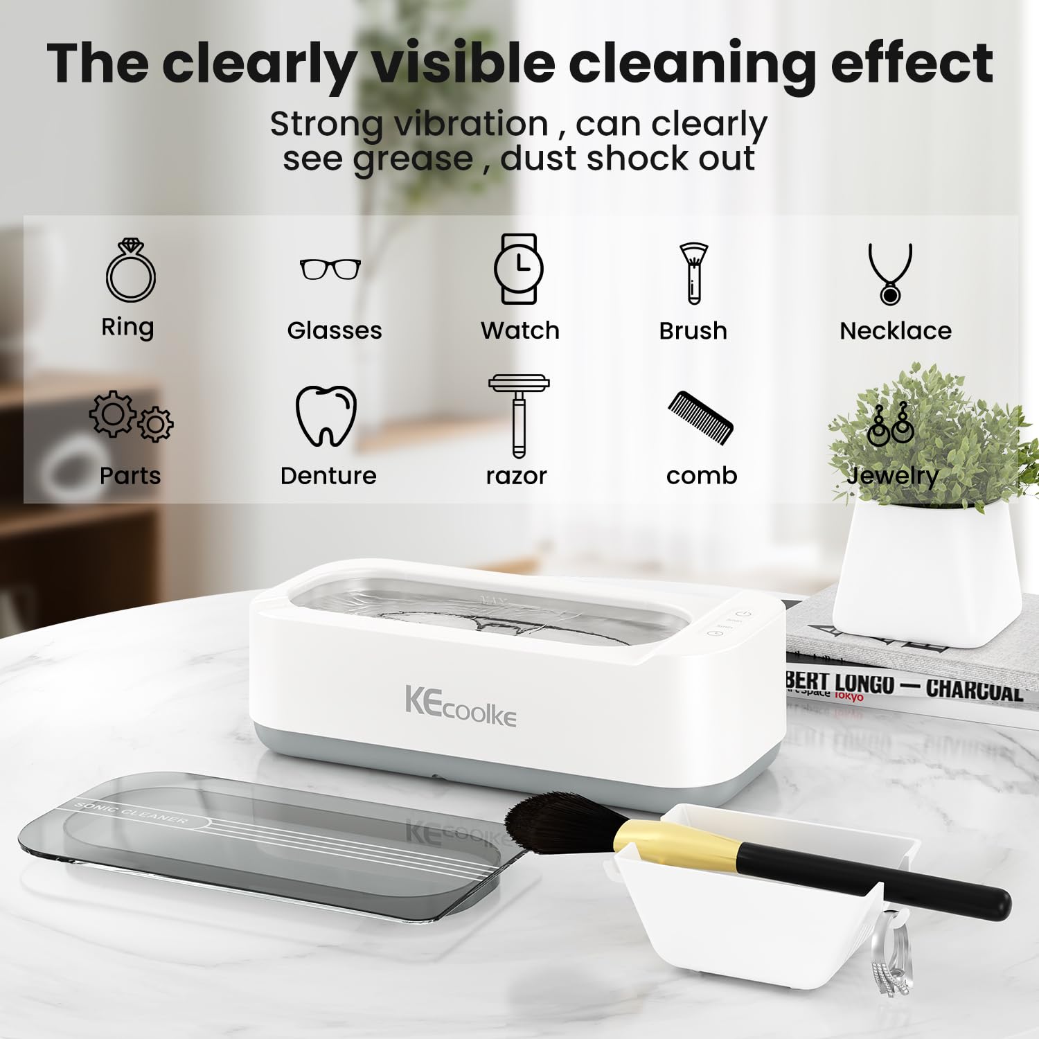 Detalle 2 de KECOOLKE Ultrasonic Jewelry Cleaner 400ml