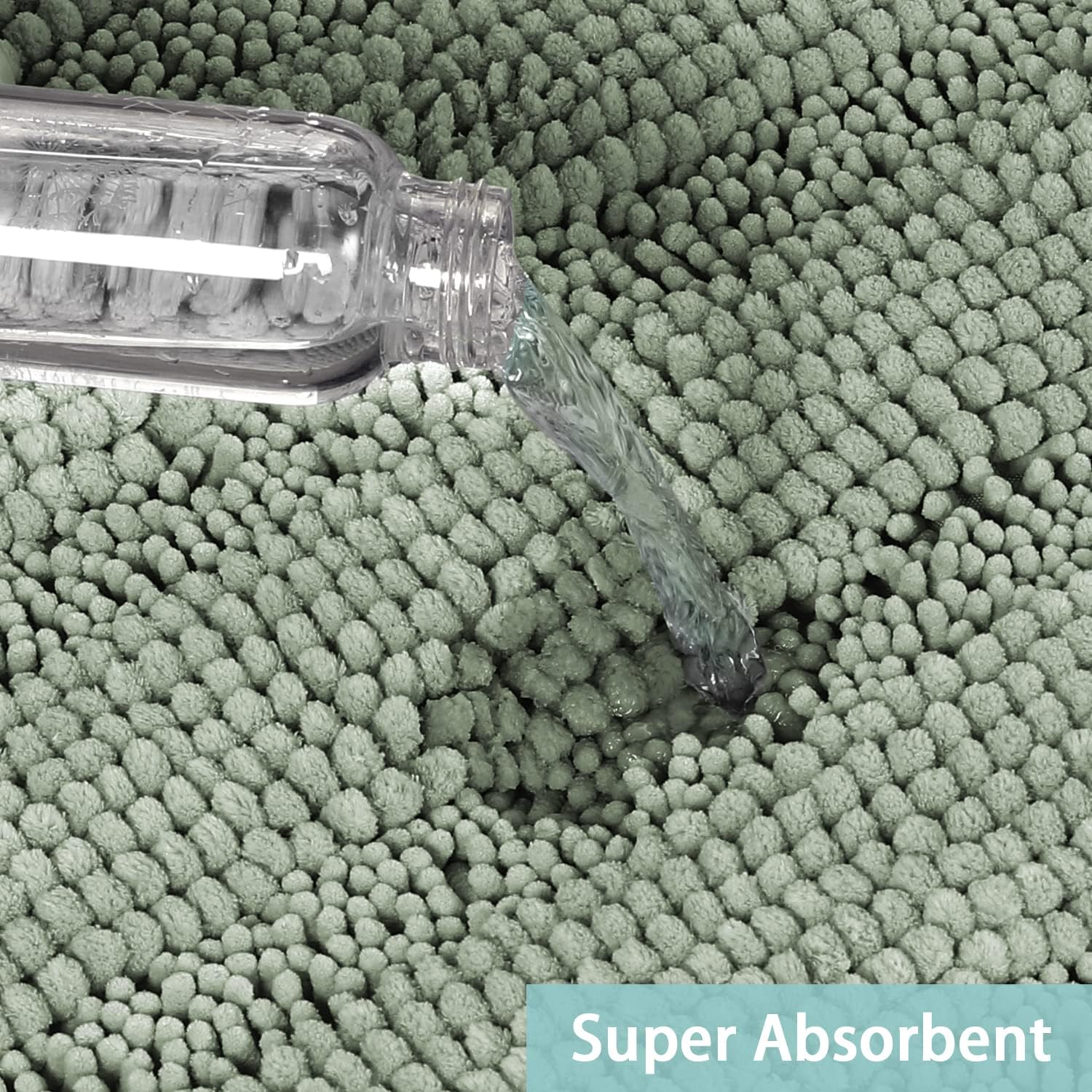 Thumbnail 3 de Turquoize Sage Green Bathroom Rug Runner