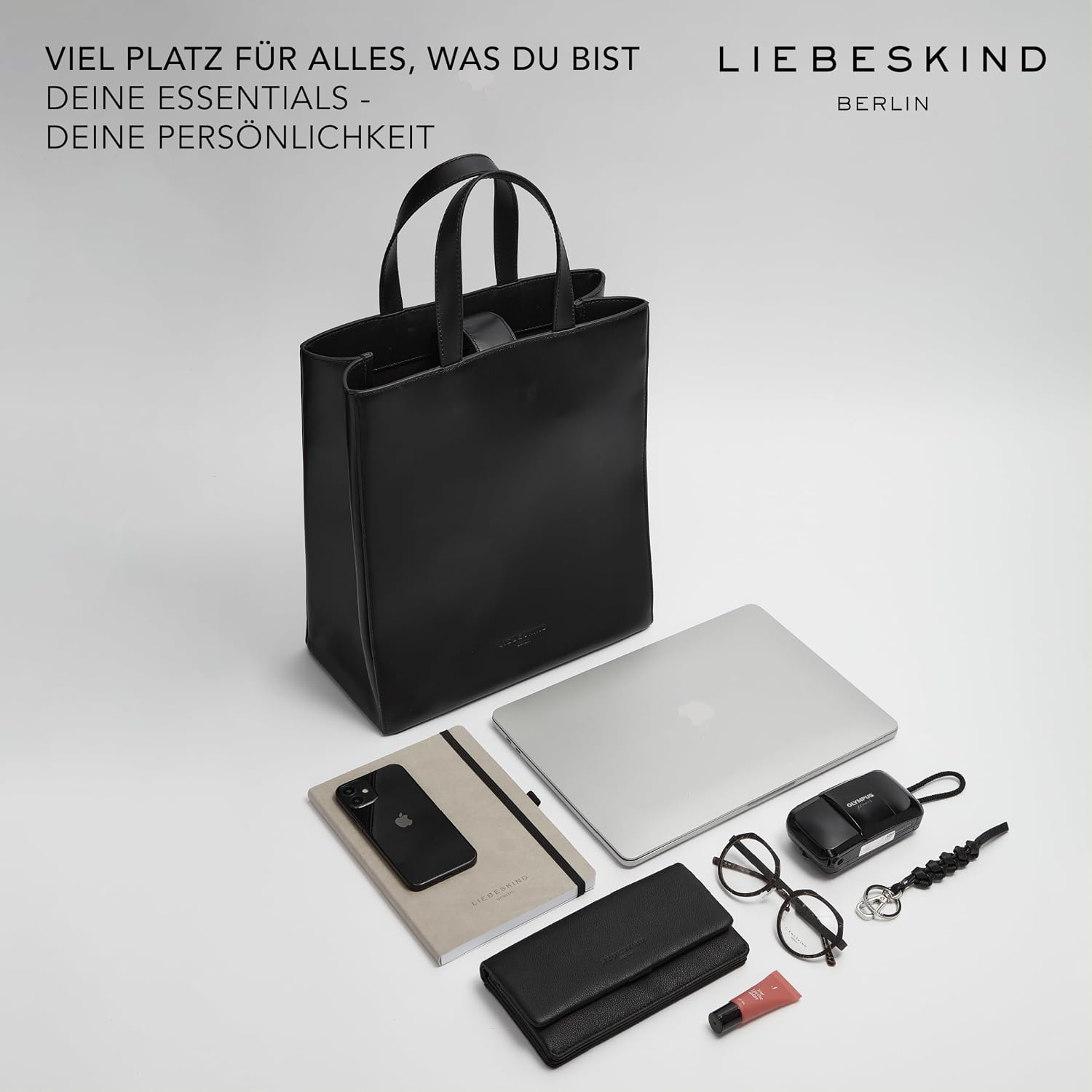 Thumbnail 2 de Liebeskind Berlin Paper Bag M – Tote aus Leder mit Jacquard-Schultergurt
