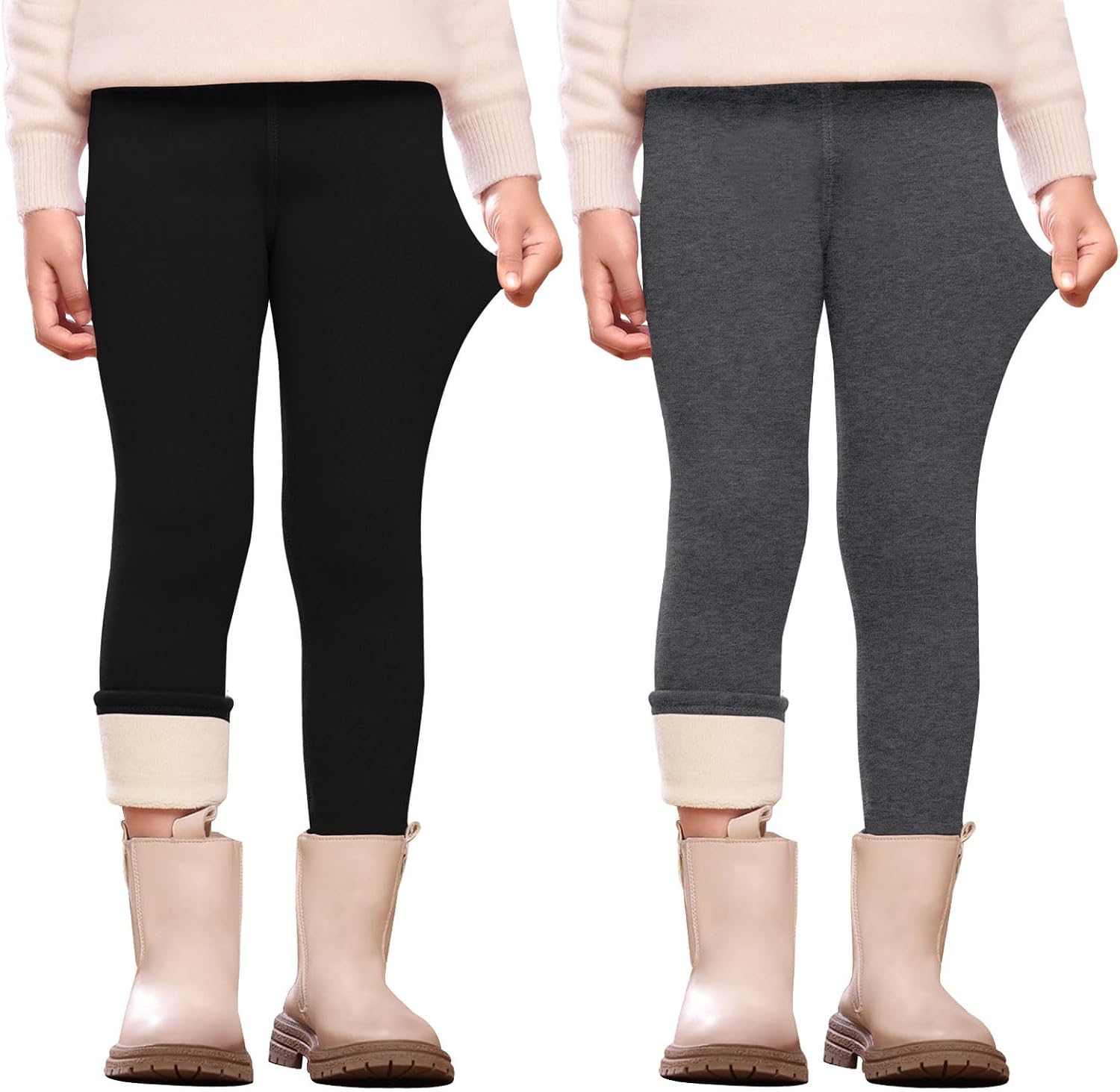 Thumbnail 6 de Vorvowry Girls Fleece Lined Leggings thermal tights