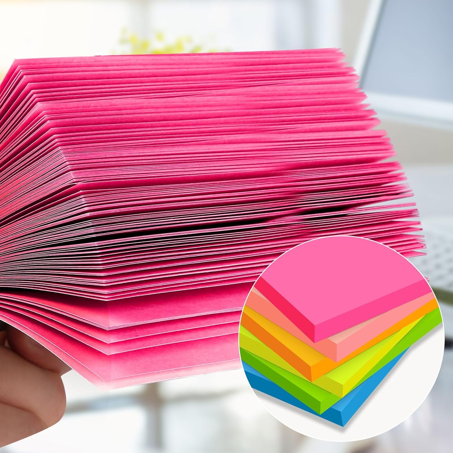 Thumbnail 4 de YEECOK große Haftnotizen 76 x 127 mm – 600 Sheets in 6 glänzenden Farben