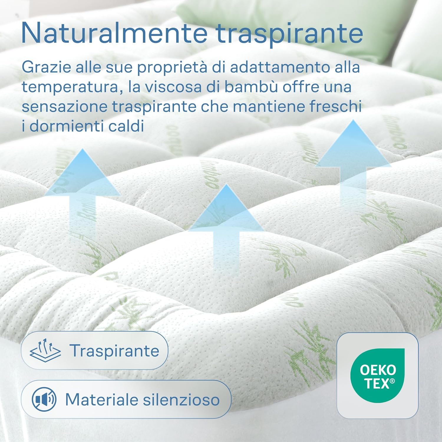 Thumbnail 2 de Topper matrimoniale Cloud-Like Comfort: protezione in viscosa di bambù ultra morbida 160x190 cm