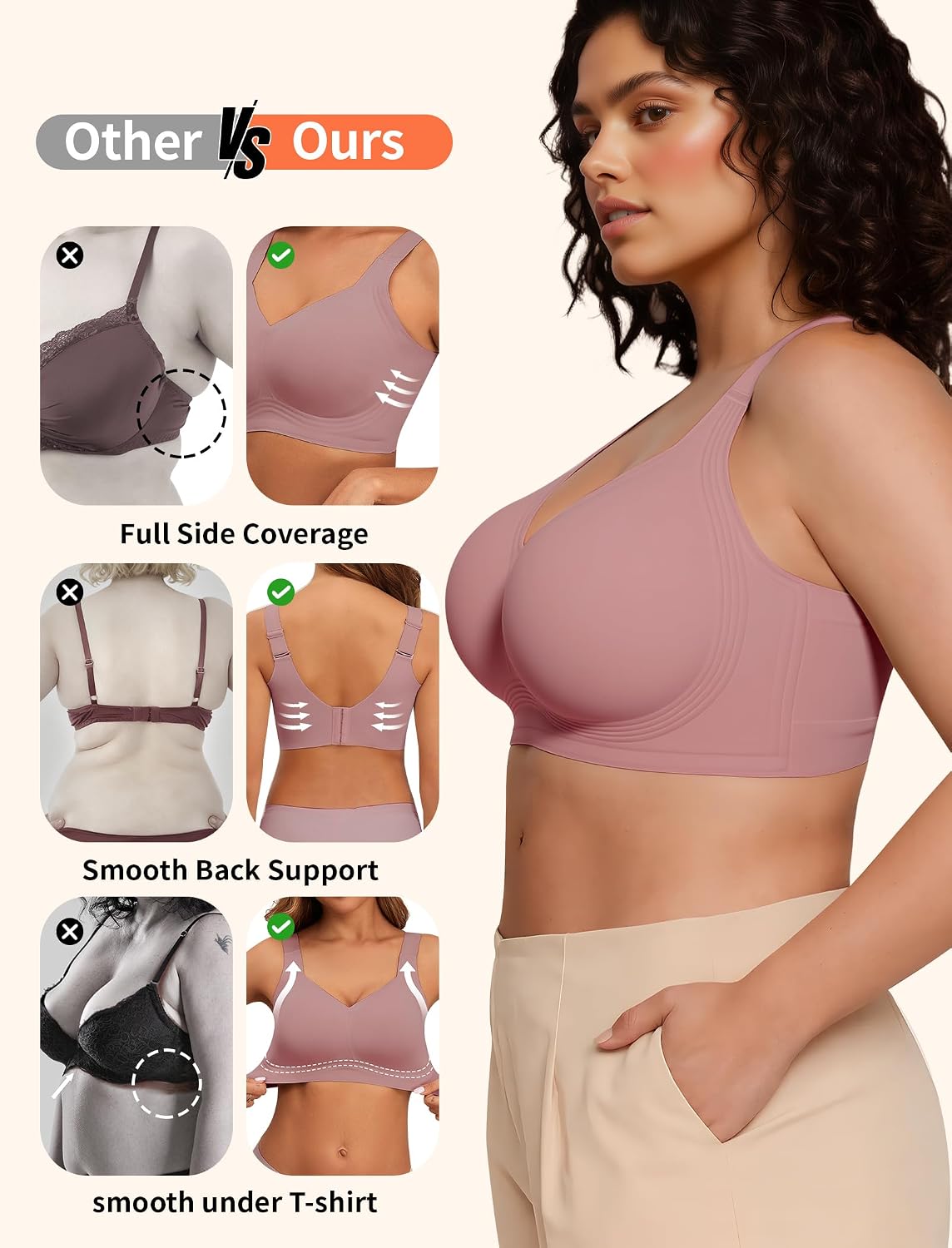 Detalle 2 de PoseFree Seamless Wireless Bra 360° Support 🎀