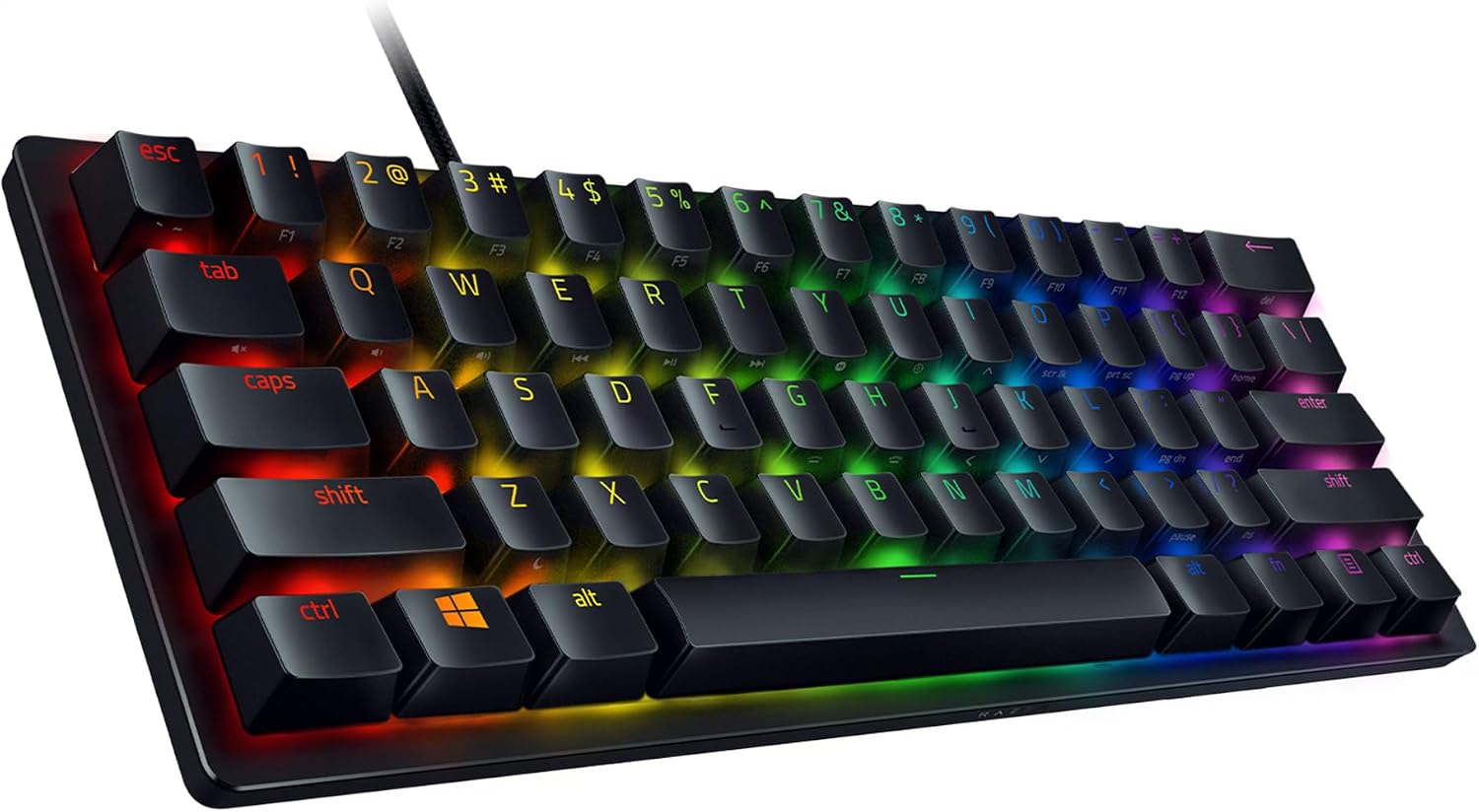 Thumbnail 6 de Razer Huntsman Mini (Purple Switch) kompakte 60%-Gaming-Tastatur mit optischen Switches, Doubleshot PBT und USB‑C (QWERTY US, schwarz)