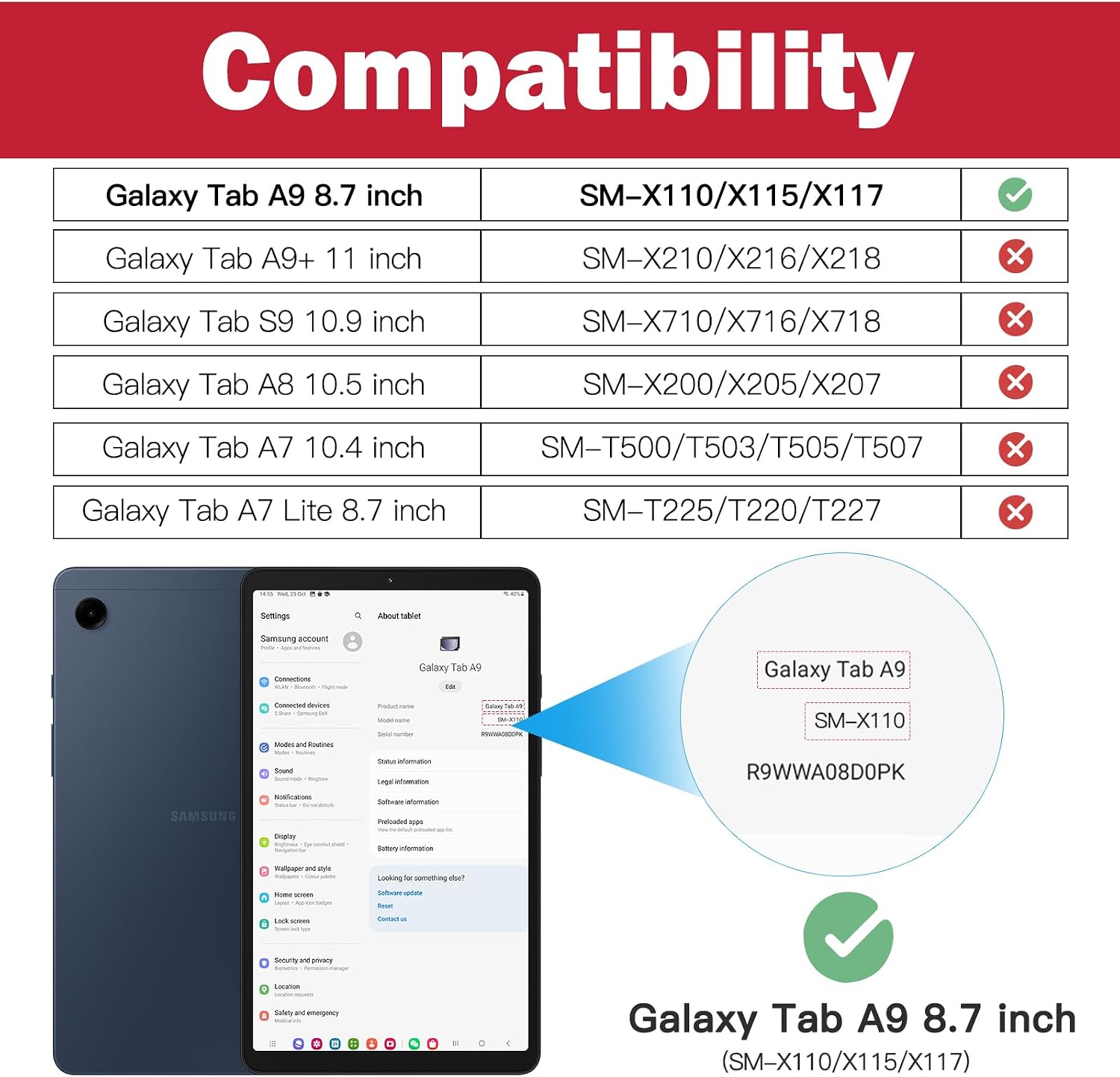 Detalle 2 de BRAECN Galaxy Tab A9, coque 3 couches